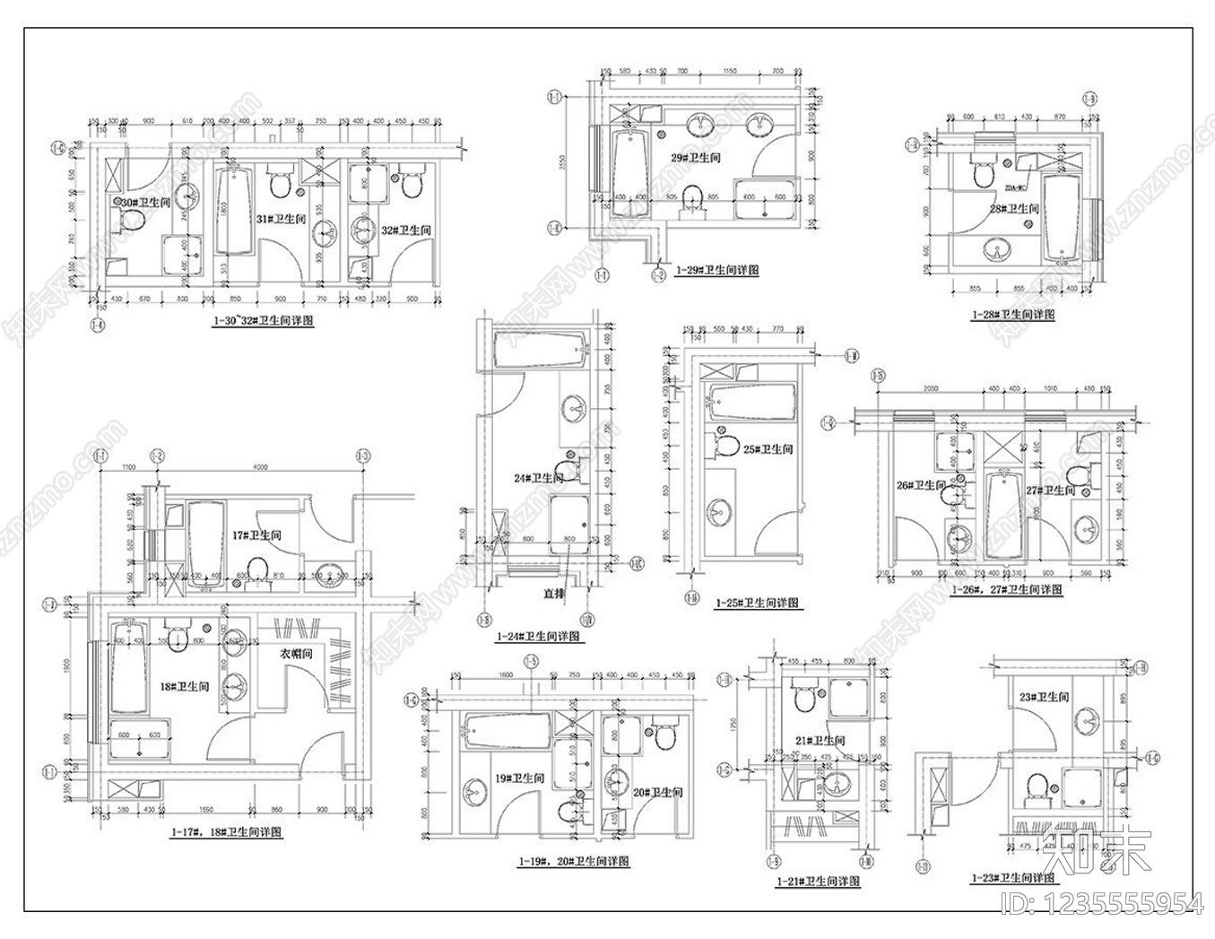 家具图库cad施工图下载【ID:1235555954】