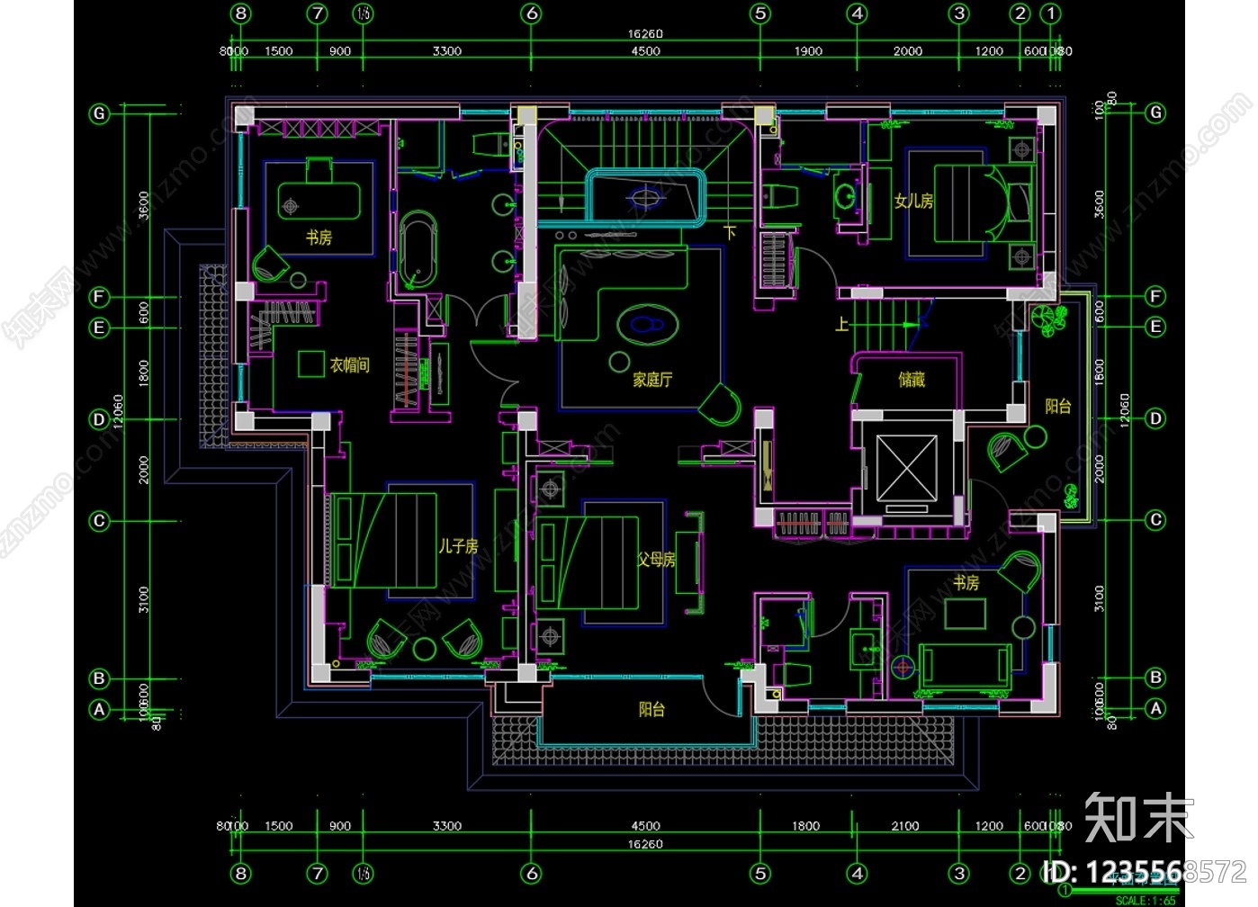 别墅cad施工图下载【ID:1235568572】