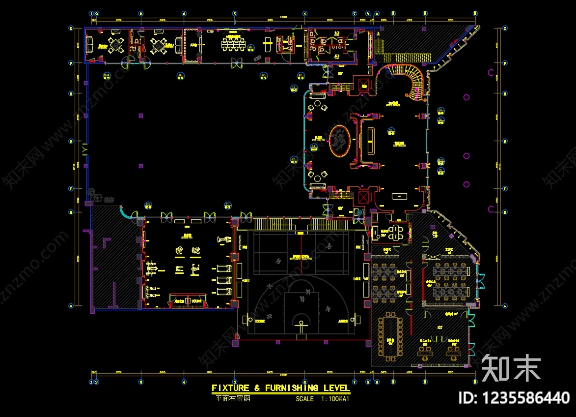 会所cad施工图下载【ID:1235586440】