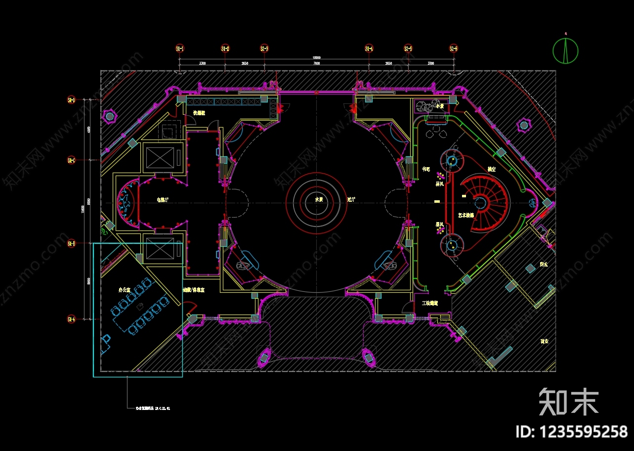 会所cad施工图下载【ID:1235595258】