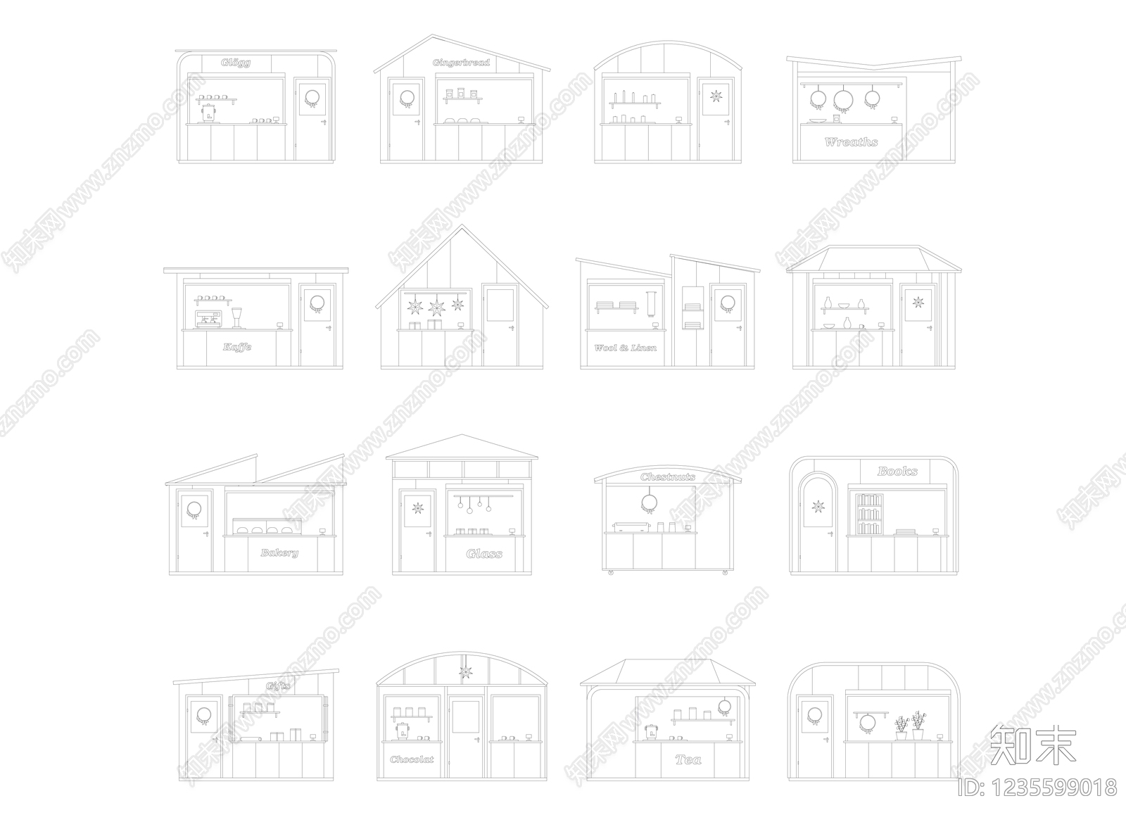 建筑立面图cad施工图下载【ID:1235599018】