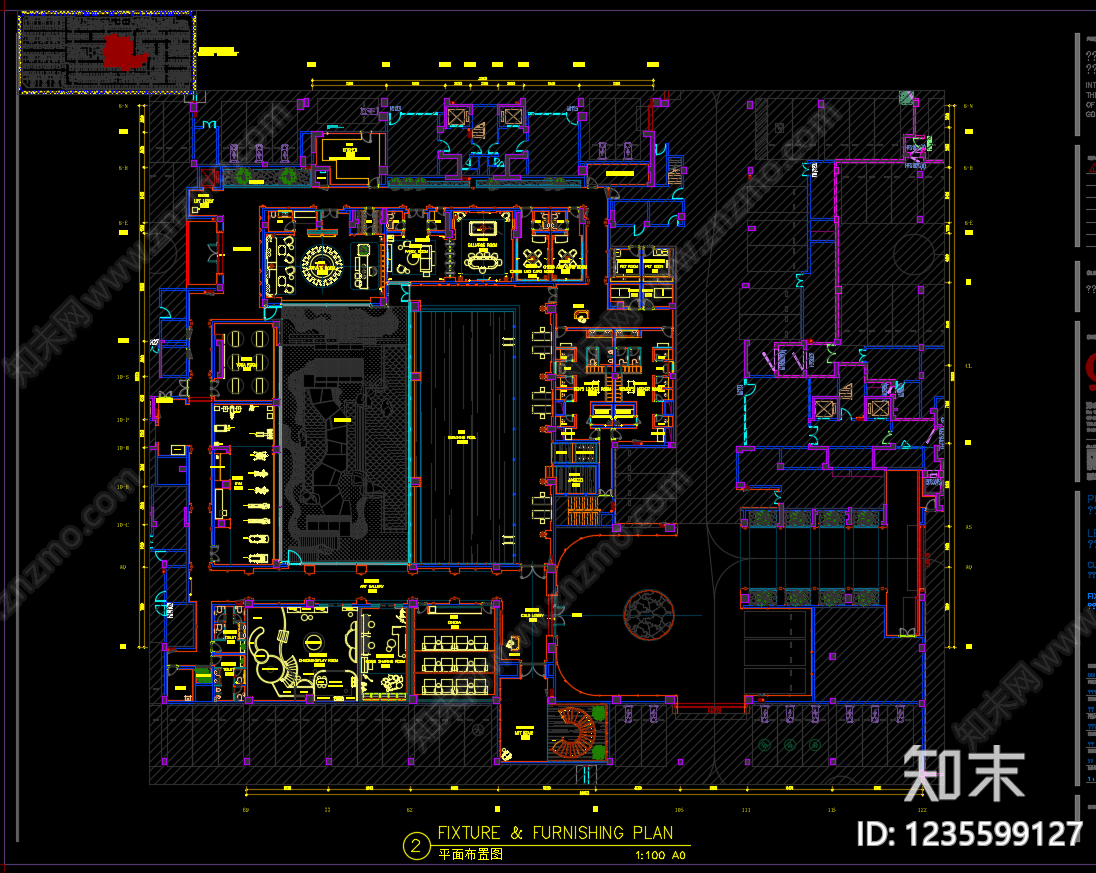 会所cad施工图下载【ID:1235599127】