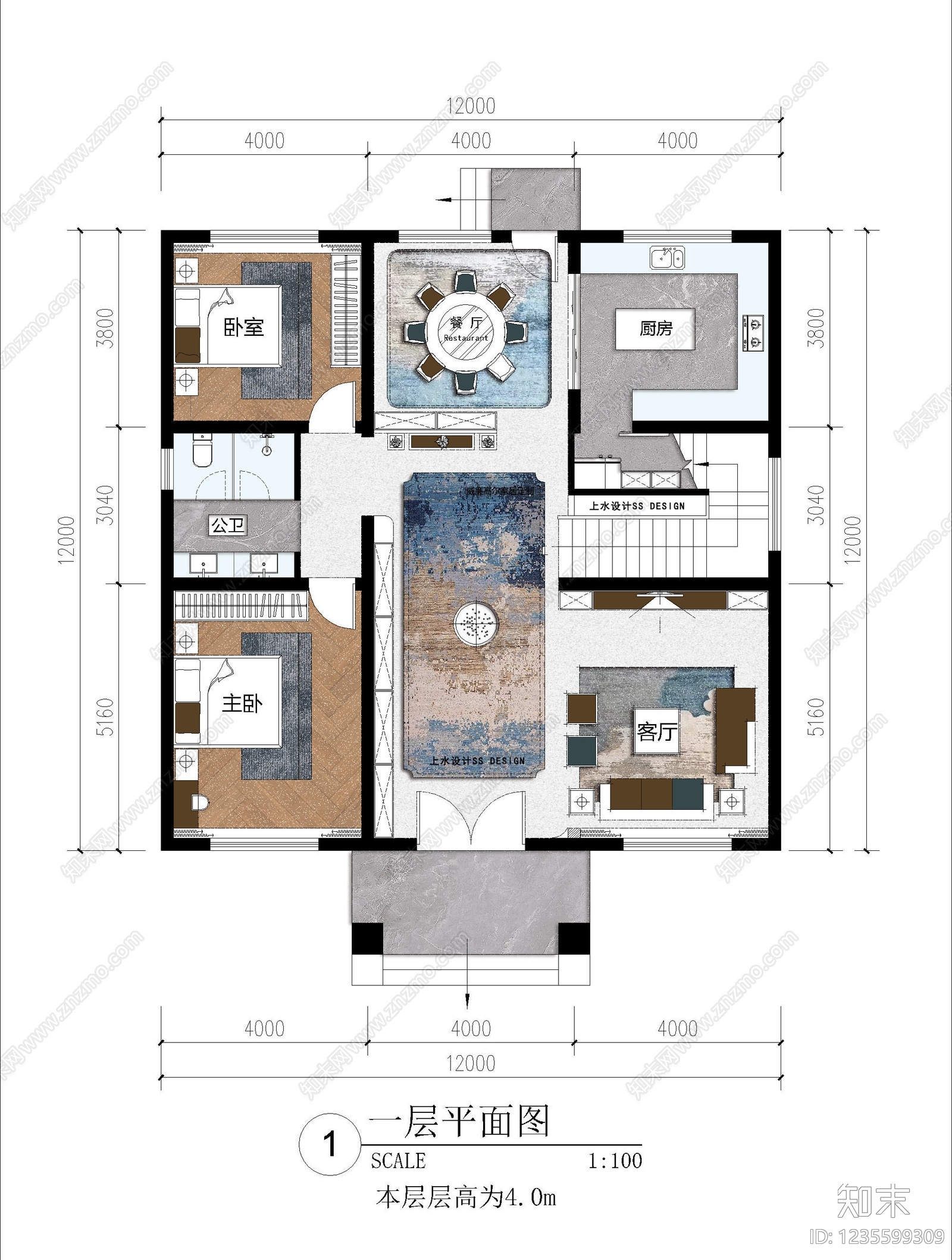 低层住宅cad施工图下载【ID:1235599309】