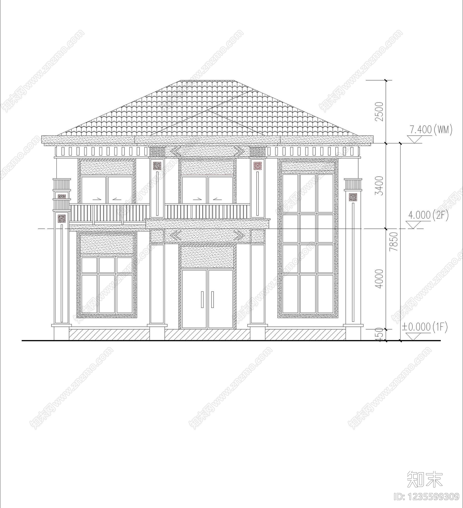低层住宅cad施工图下载【ID:1235599309】