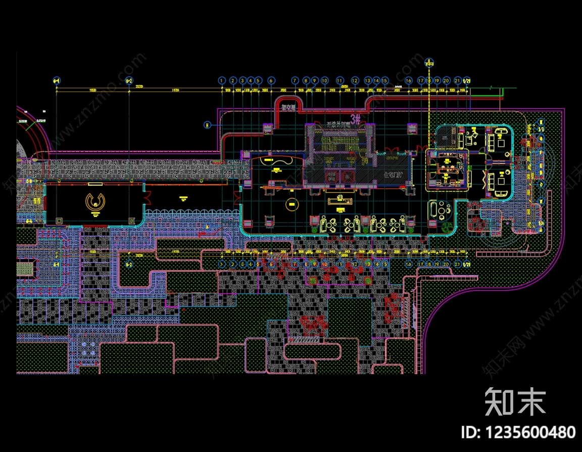 会所cad施工图下载【ID:1235600480】