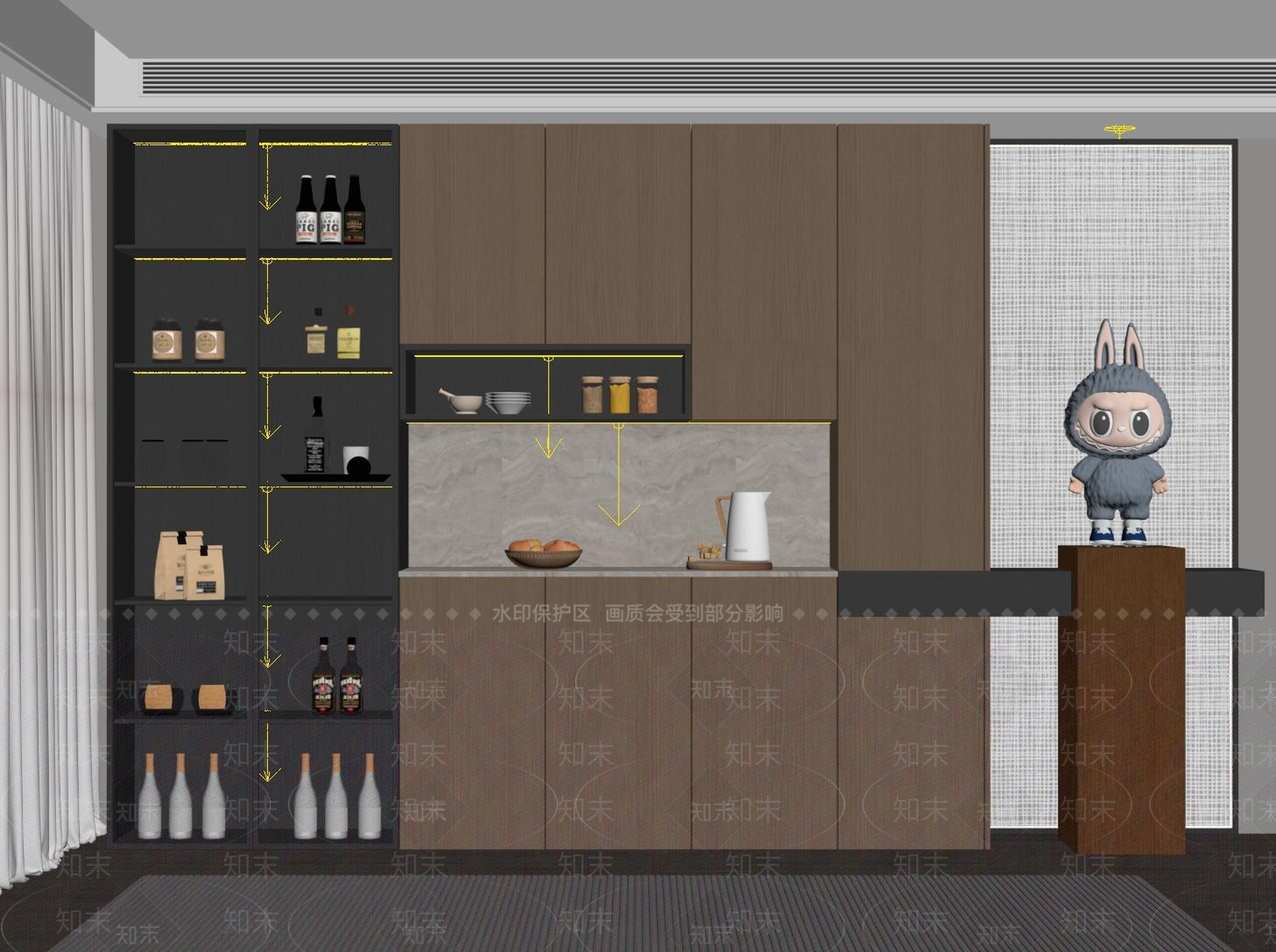 现代简约家居餐厅SU模型下载【ID:1235605337】