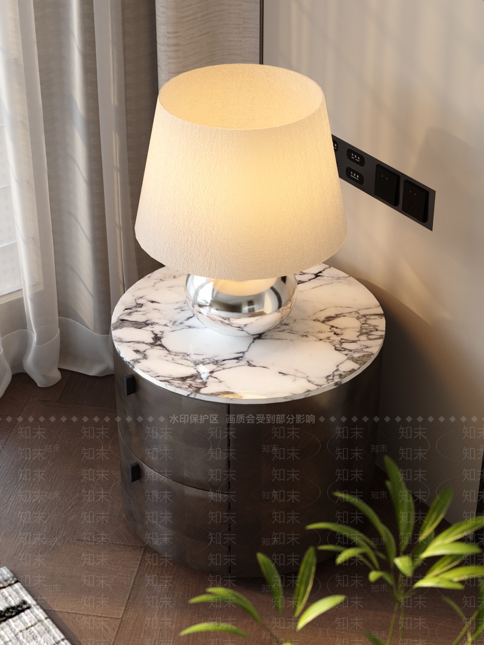 轻奢台灯SU模型下载【ID:1235636847】