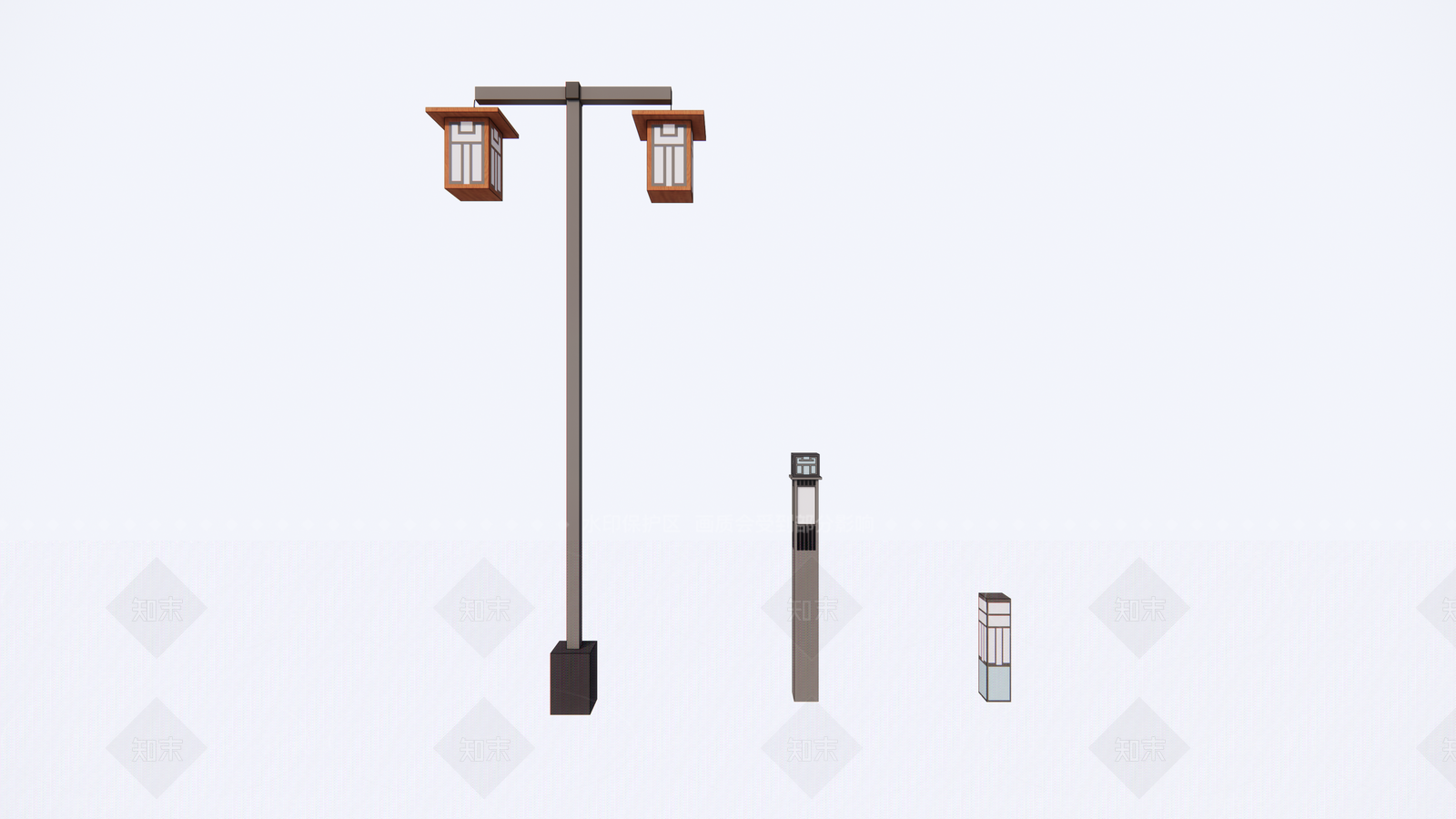 新中式景观景观灯SU模型下载【ID:1235680874】