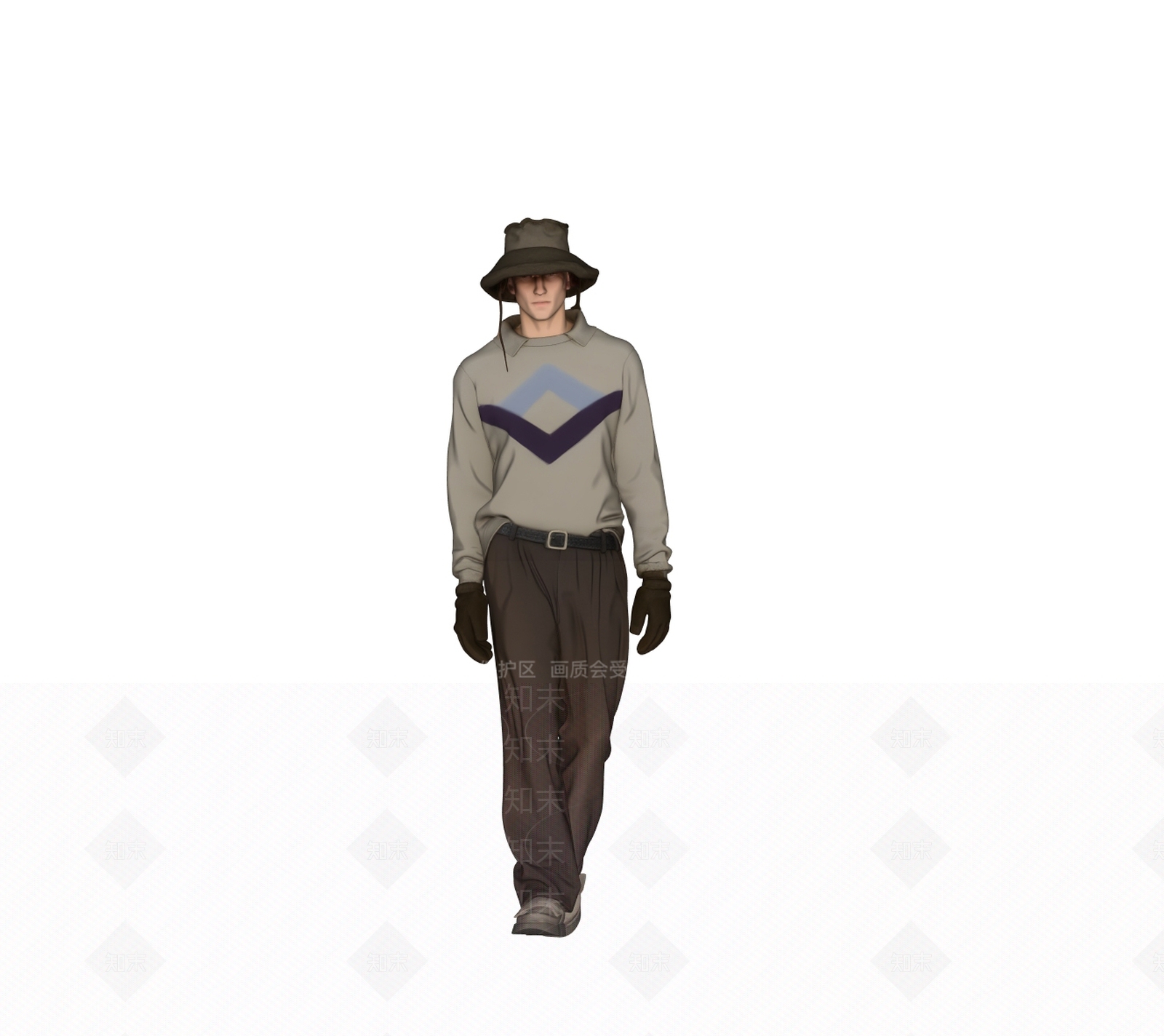 复古虚拟人物SU模型下载【ID:1235682188】