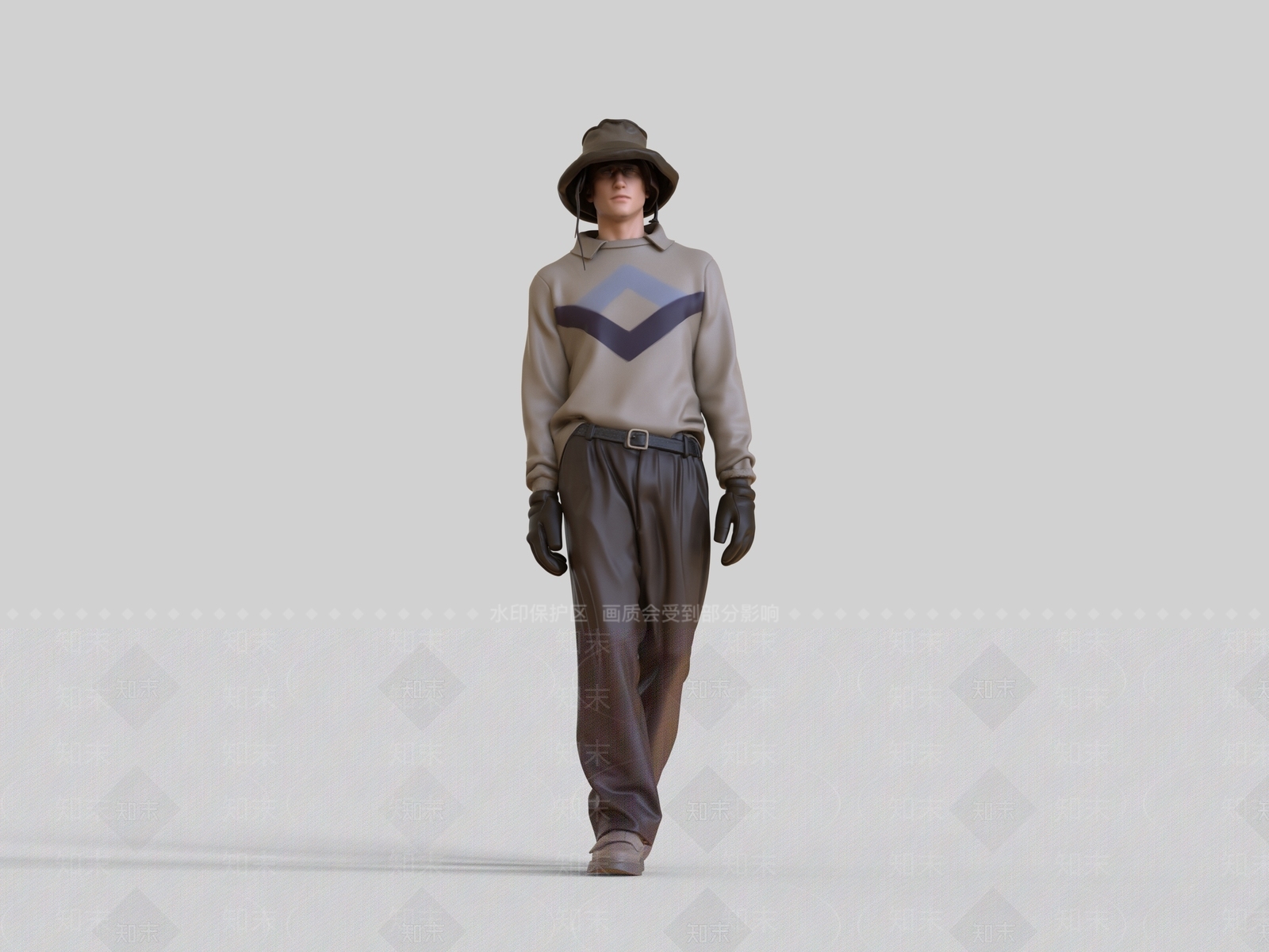 复古虚拟人物SU模型下载【ID:1235682188】