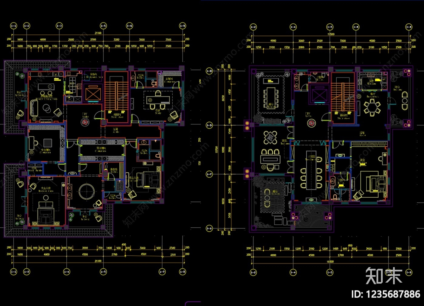 别墅cad施工图下载【ID:1235687886】