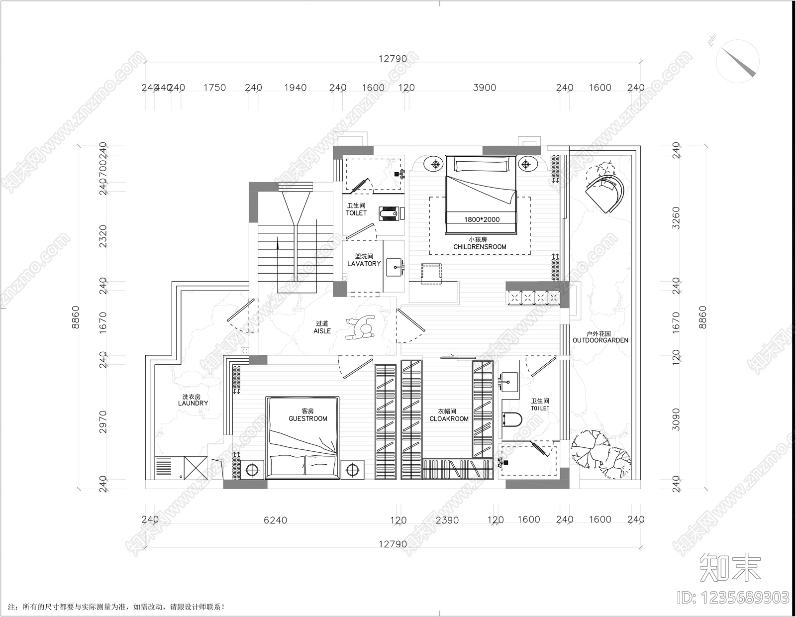 别墅cad施工图下载【ID:1235689303】