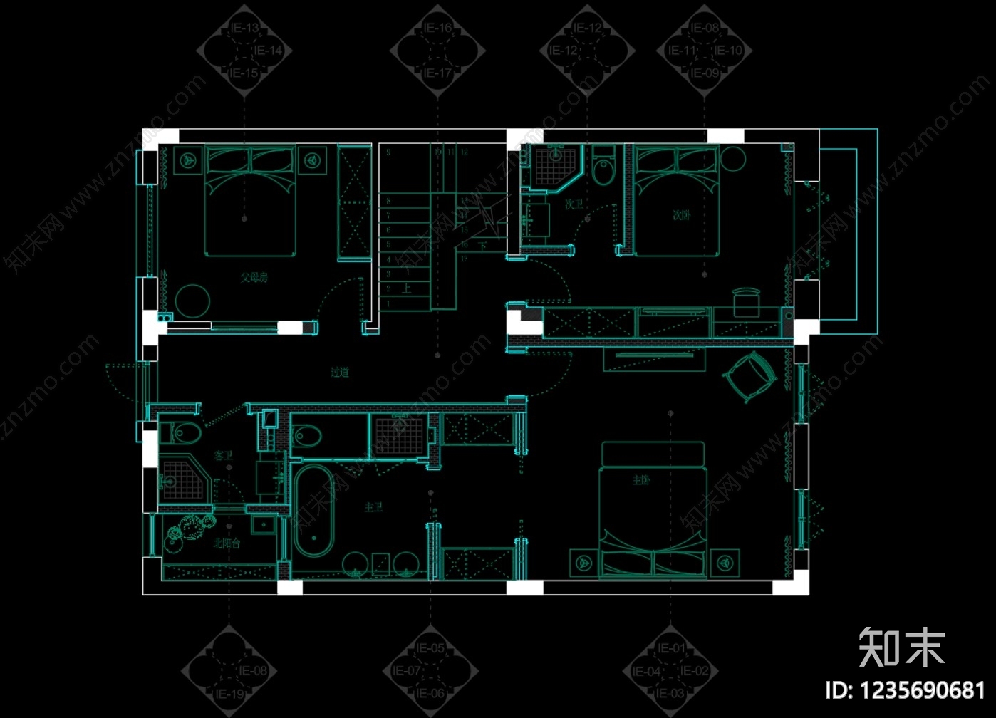 别墅cad施工图下载【ID:1235690681】