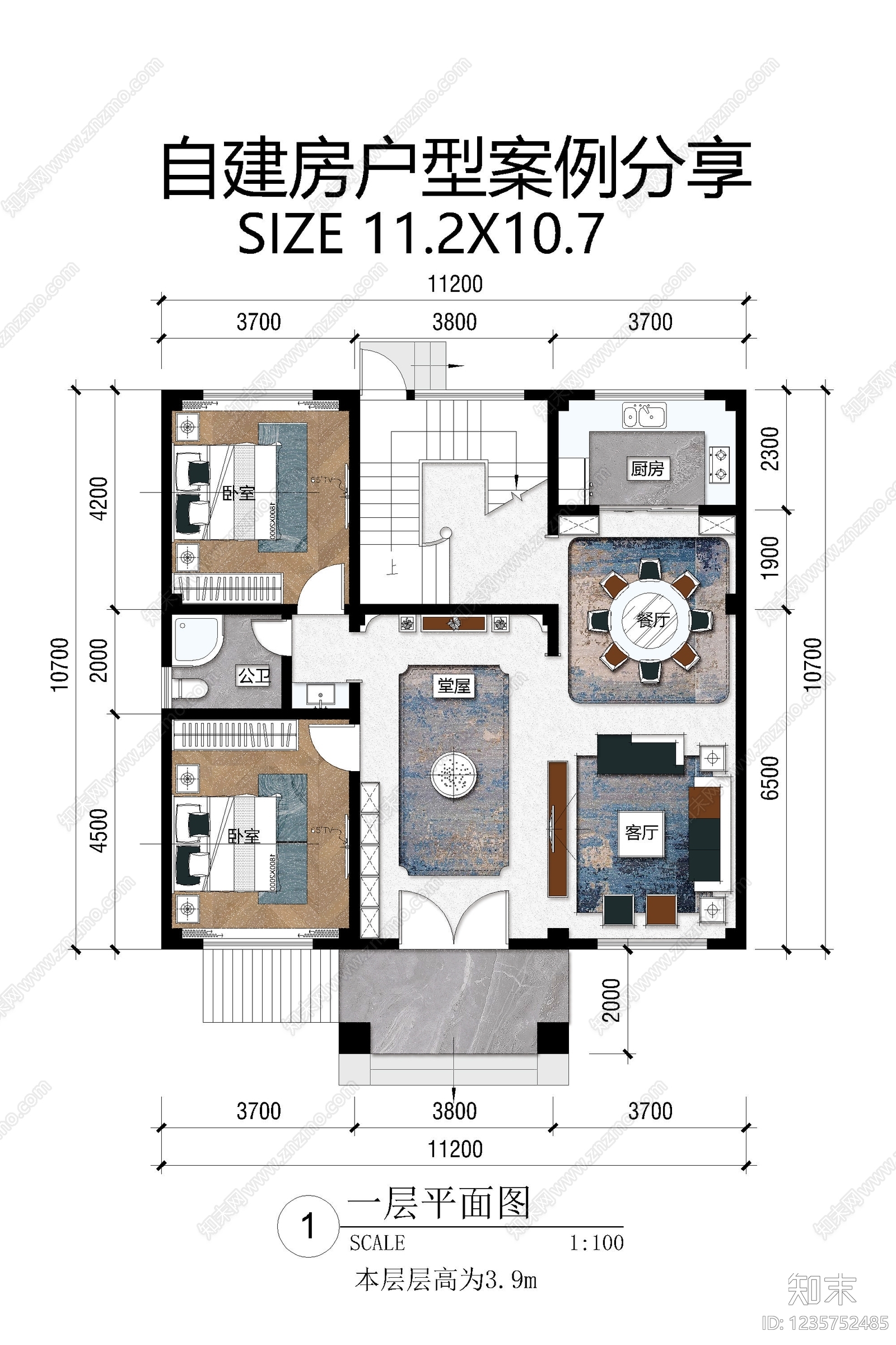 别墅建筑cad施工图下载【ID:1235752485】