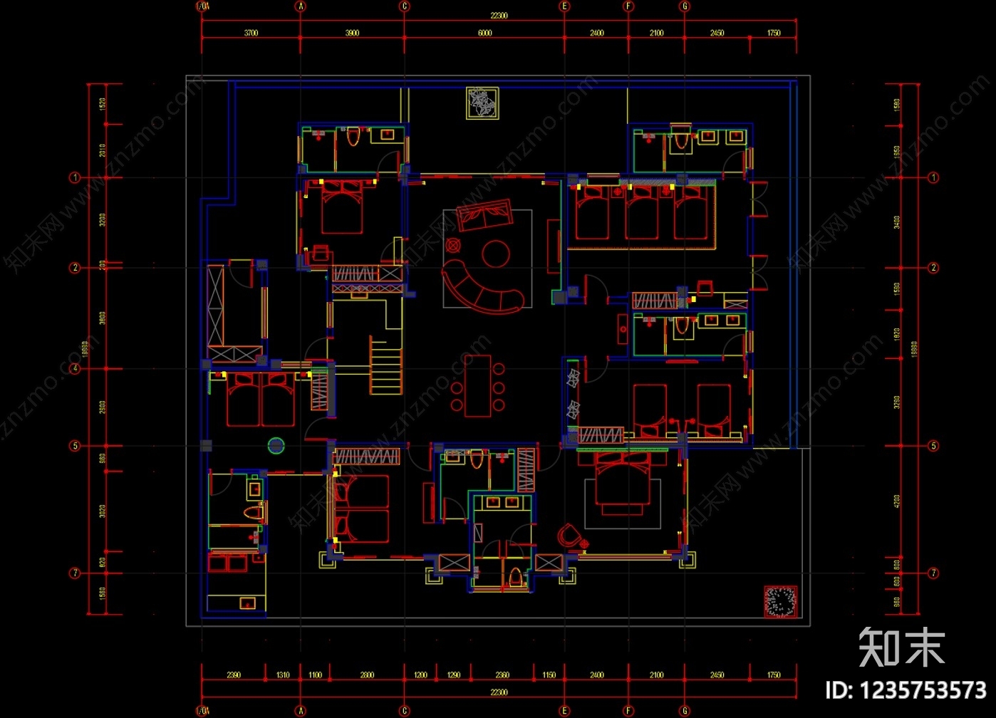 别墅cad施工图下载【ID:1235753573】