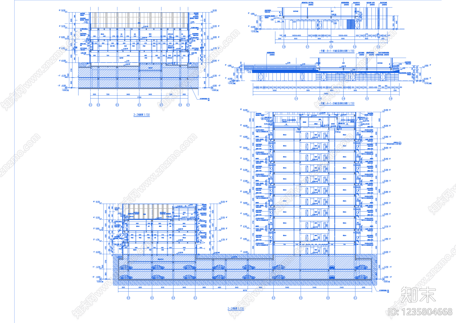 产业园建筑cad施工图下载【ID:1235804668】