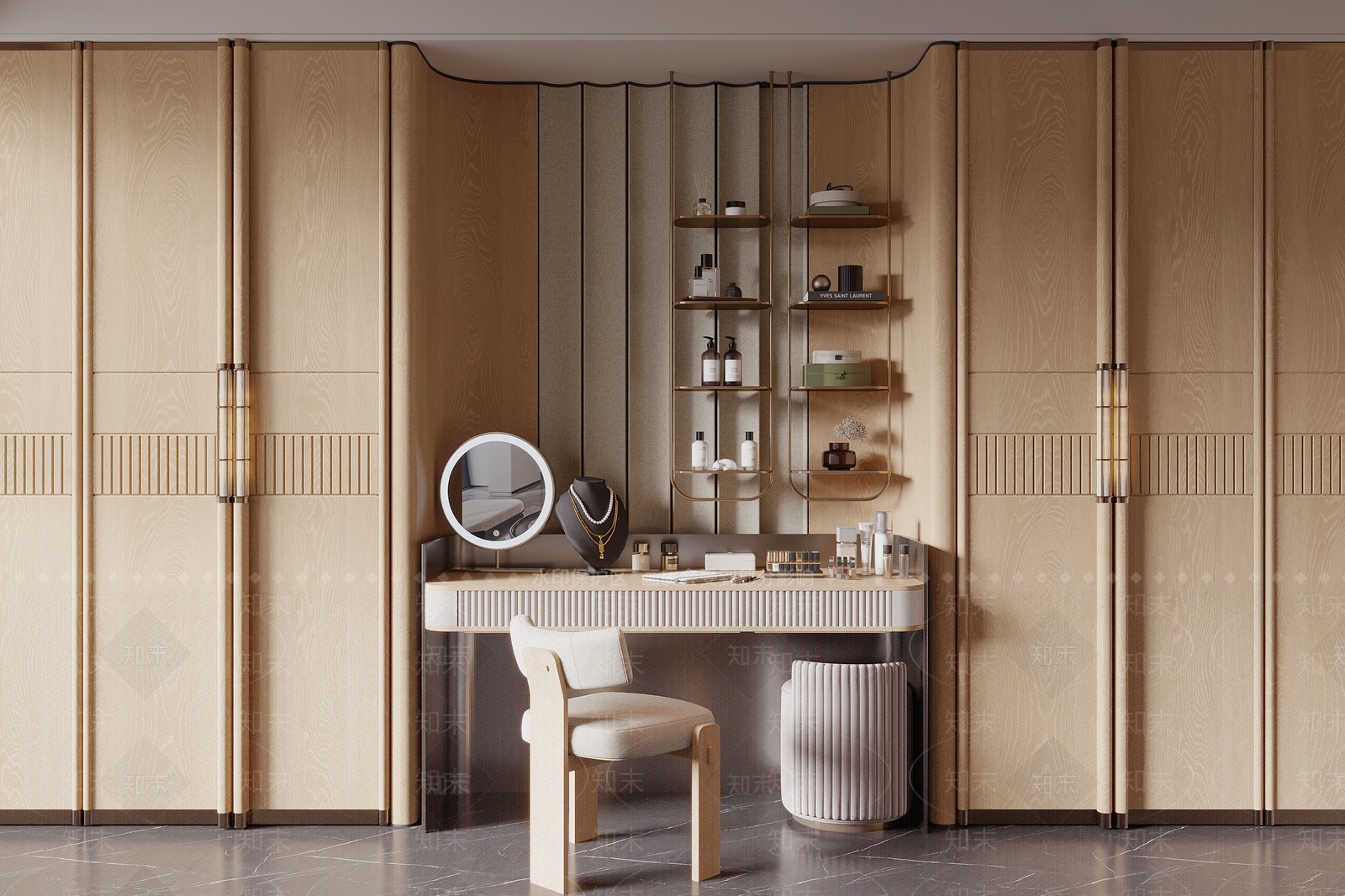轻奢化妆品展台SU模型下载【ID:1235810047】