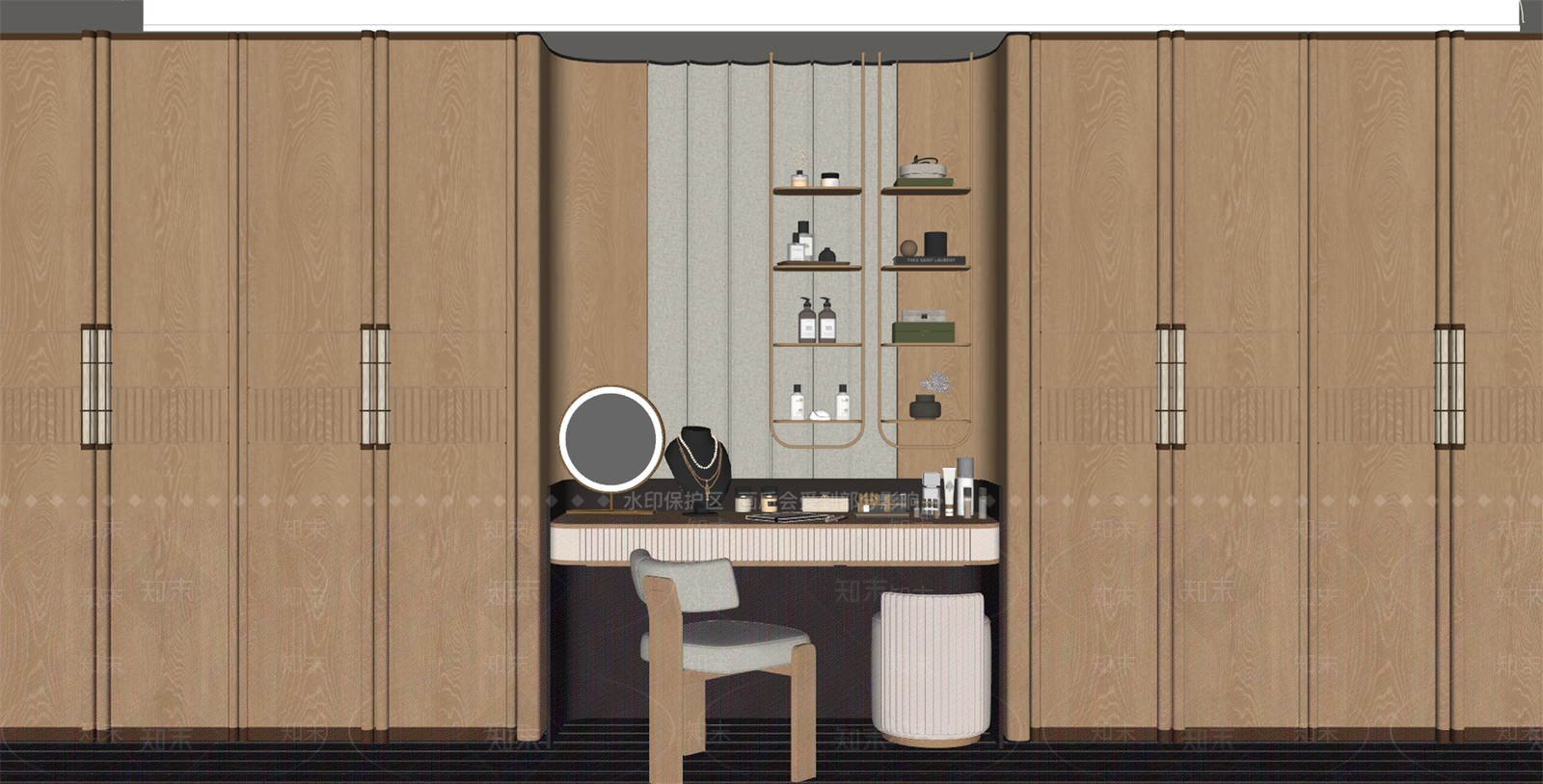 轻奢化妆品展台SU模型下载【ID:1235810047】