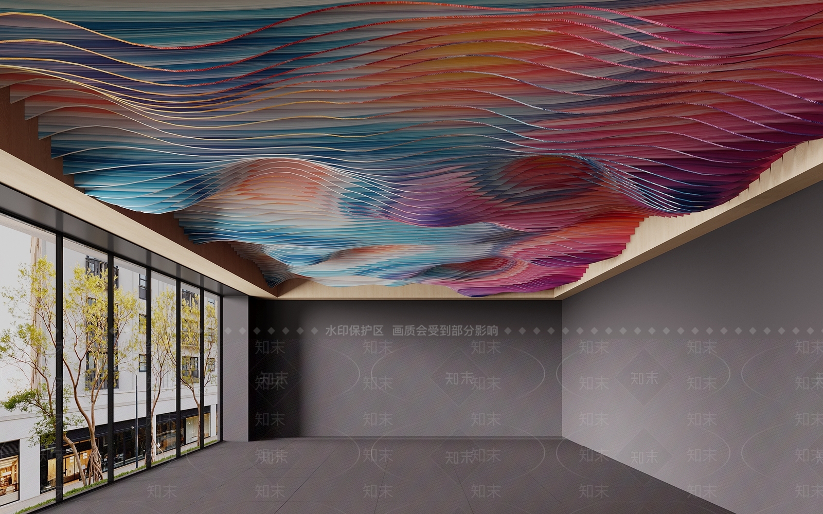 现代艺术展厅SU模型下载【ID:1235810937】
