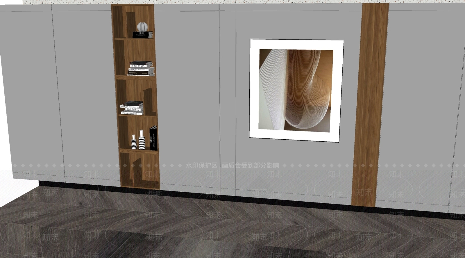 现代简约书架SU模型下载【ID:1235816610】