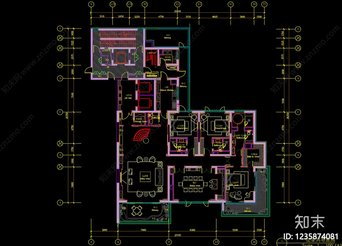 超大型平层cad施工图下载【ID:1235874081】