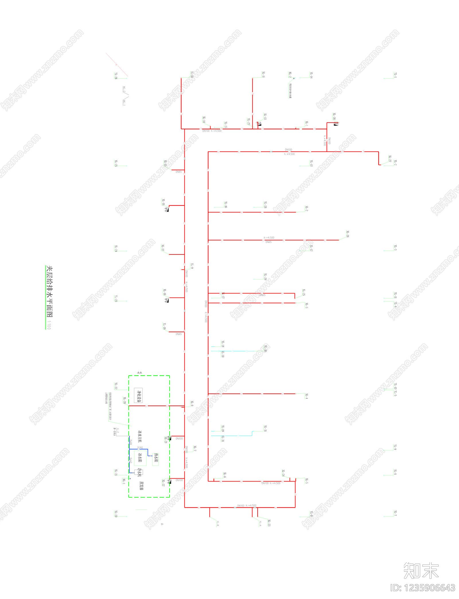 消防给水系统cad施工图下载【ID:1235906643】