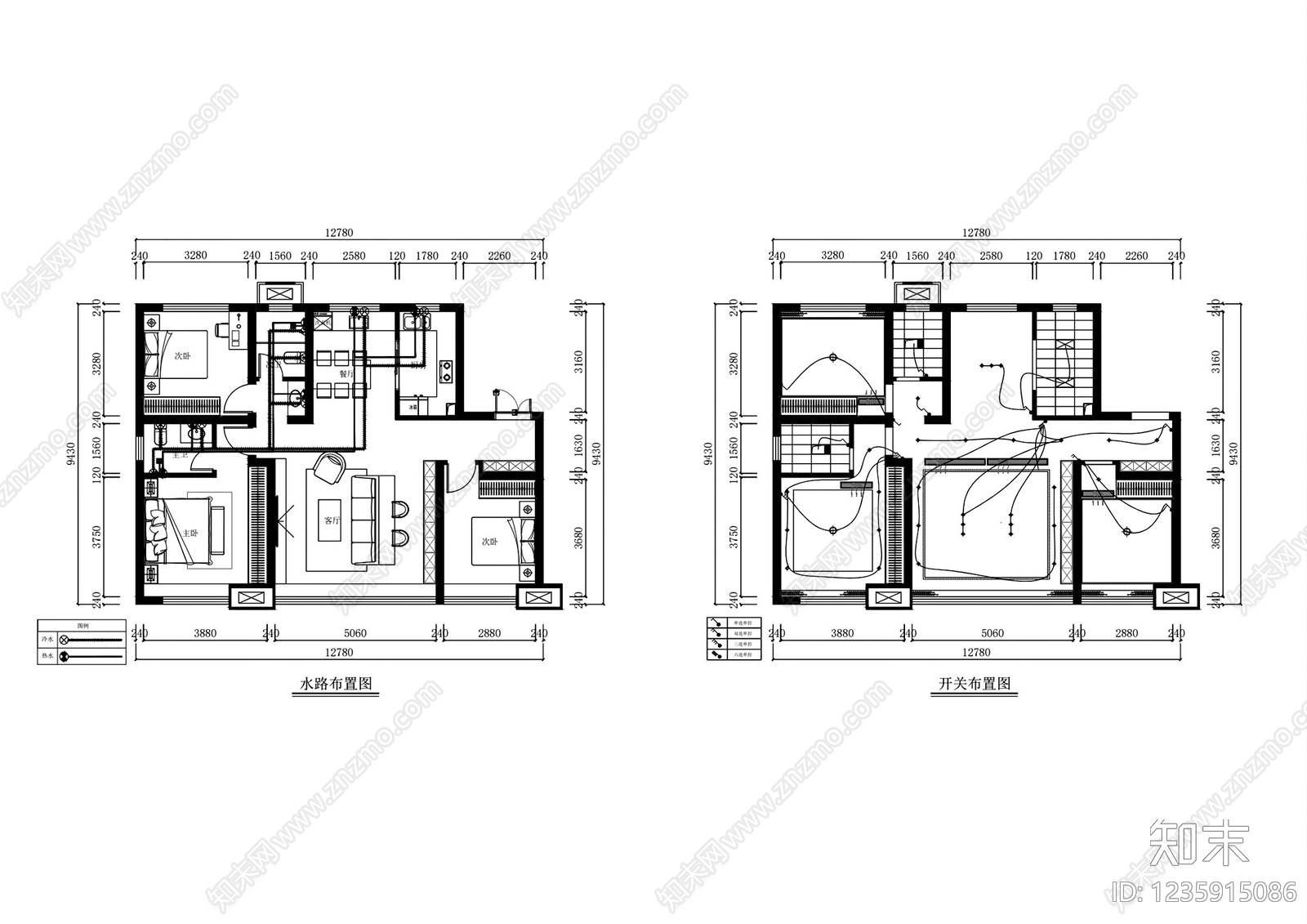 其他家装空间cad施工图下载【ID:1235915086】