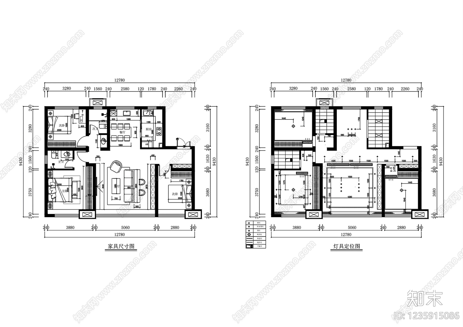 其他家装空间cad施工图下载【ID:1235915086】