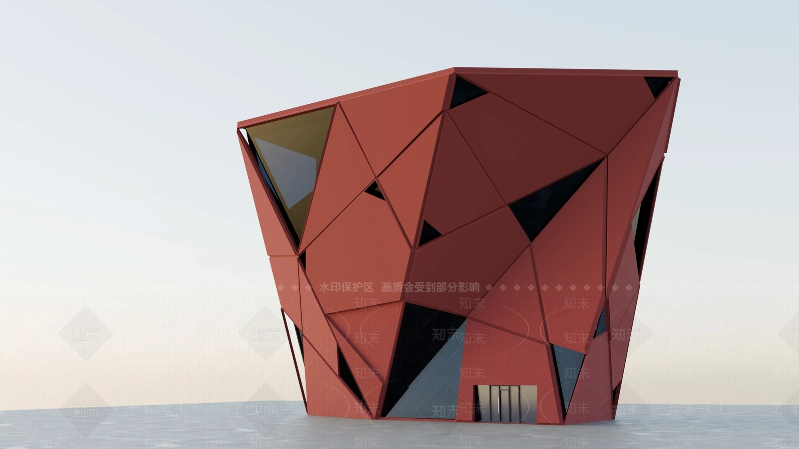 解构主义艺术风格建筑3D模型下载【ID:1235923821】