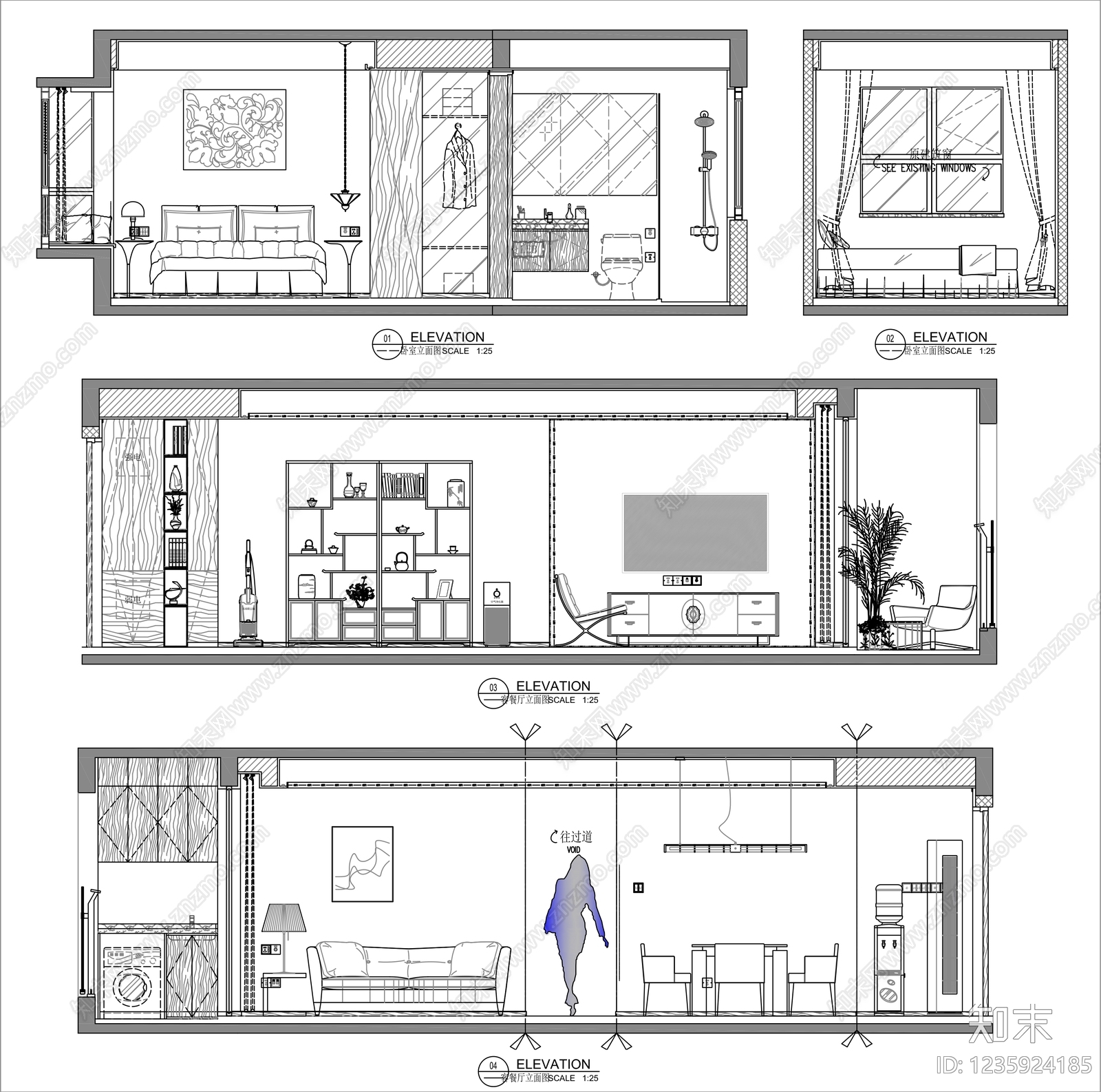 家装图库cad施工图下载【ID:1235924185】