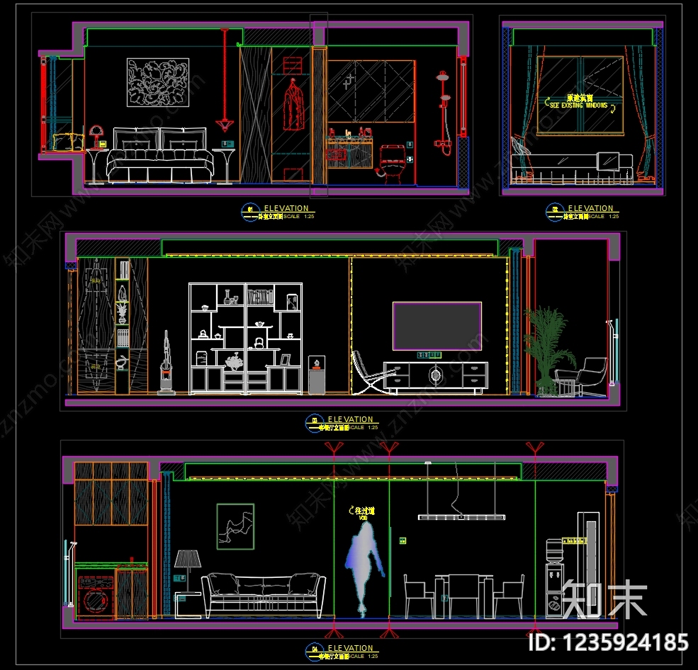 家装图库cad施工图下载【ID:1235924185】
