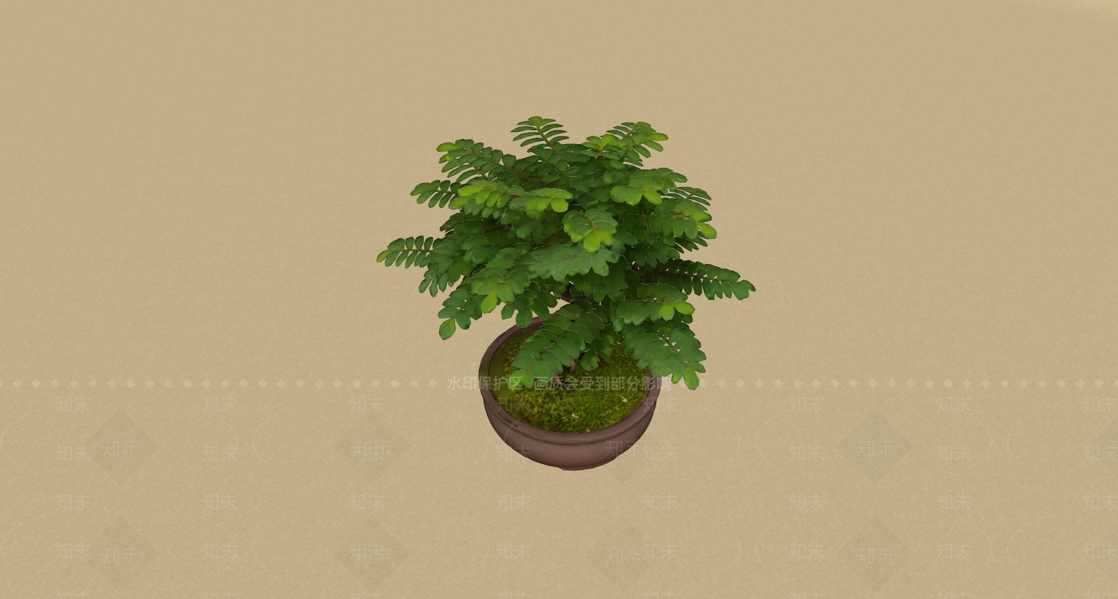 禅意盆栽SU模型下载【ID:1235931435】