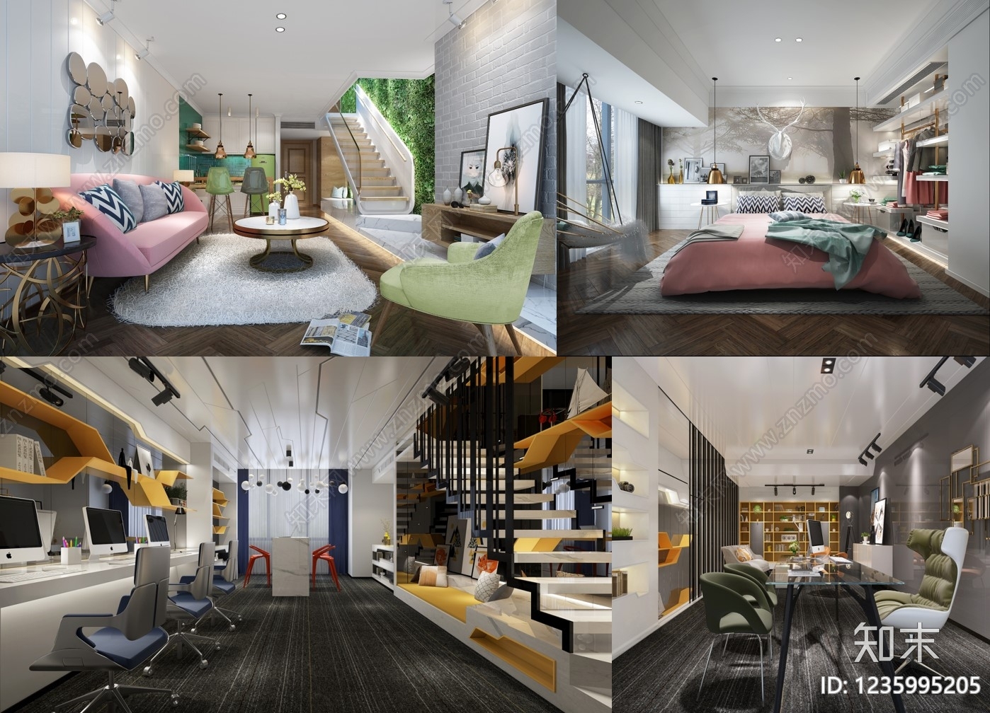 loft公寓cad施工图下载【ID:1235995205】