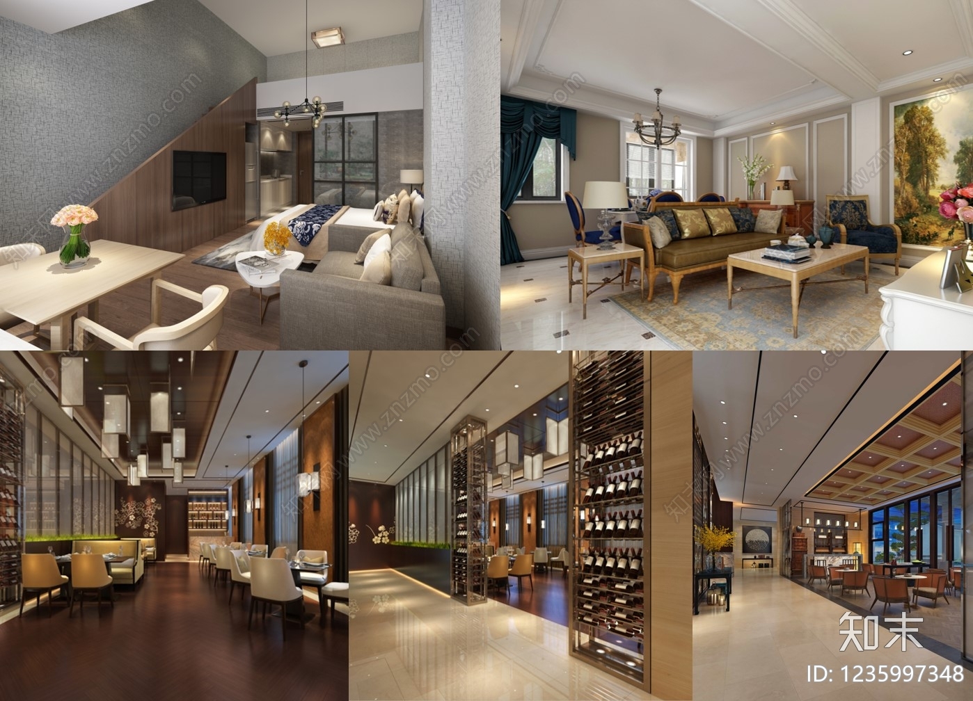 酒店公寓cad施工图下载【ID:1235997348】
