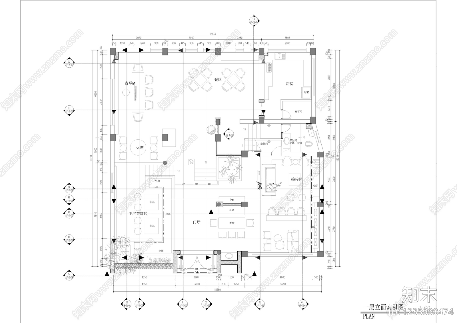 民宿cad施工图下载【ID:1235998474】