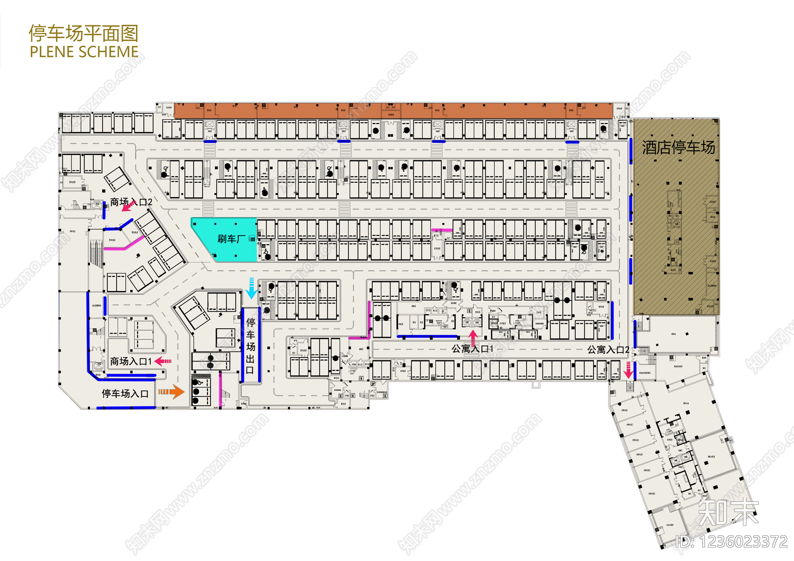 停车场cad施工图下载【ID:1236023372】
