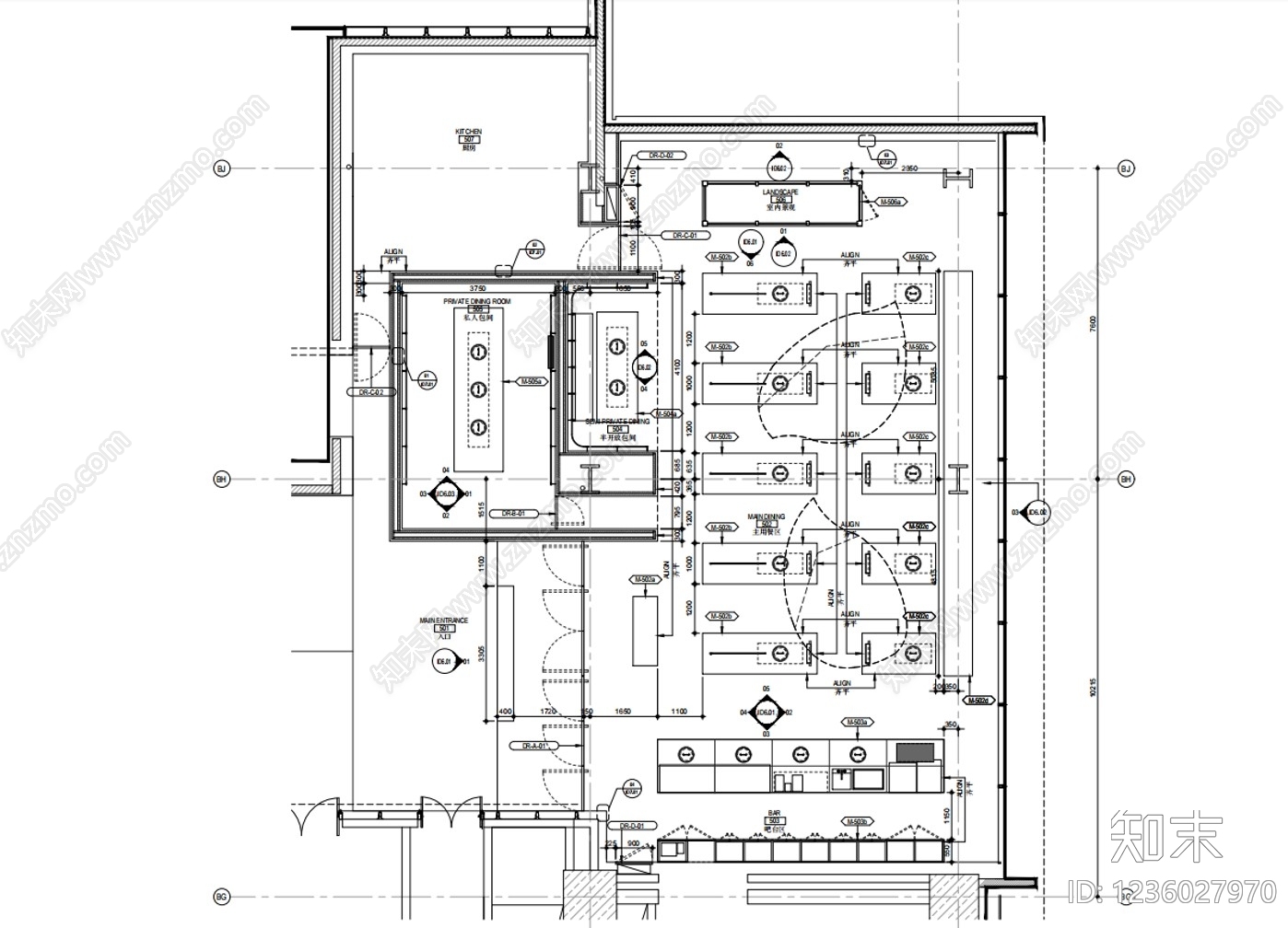 其他餐饮空间cad施工图下载【ID:1236027970】