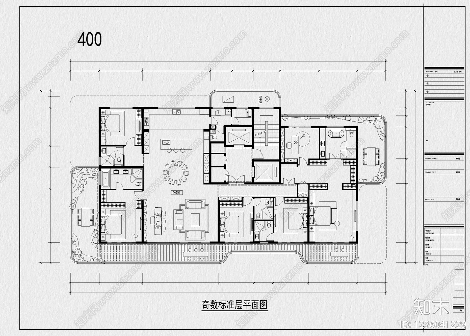 住宅楼建筑cad施工图下载【ID:1236041229】