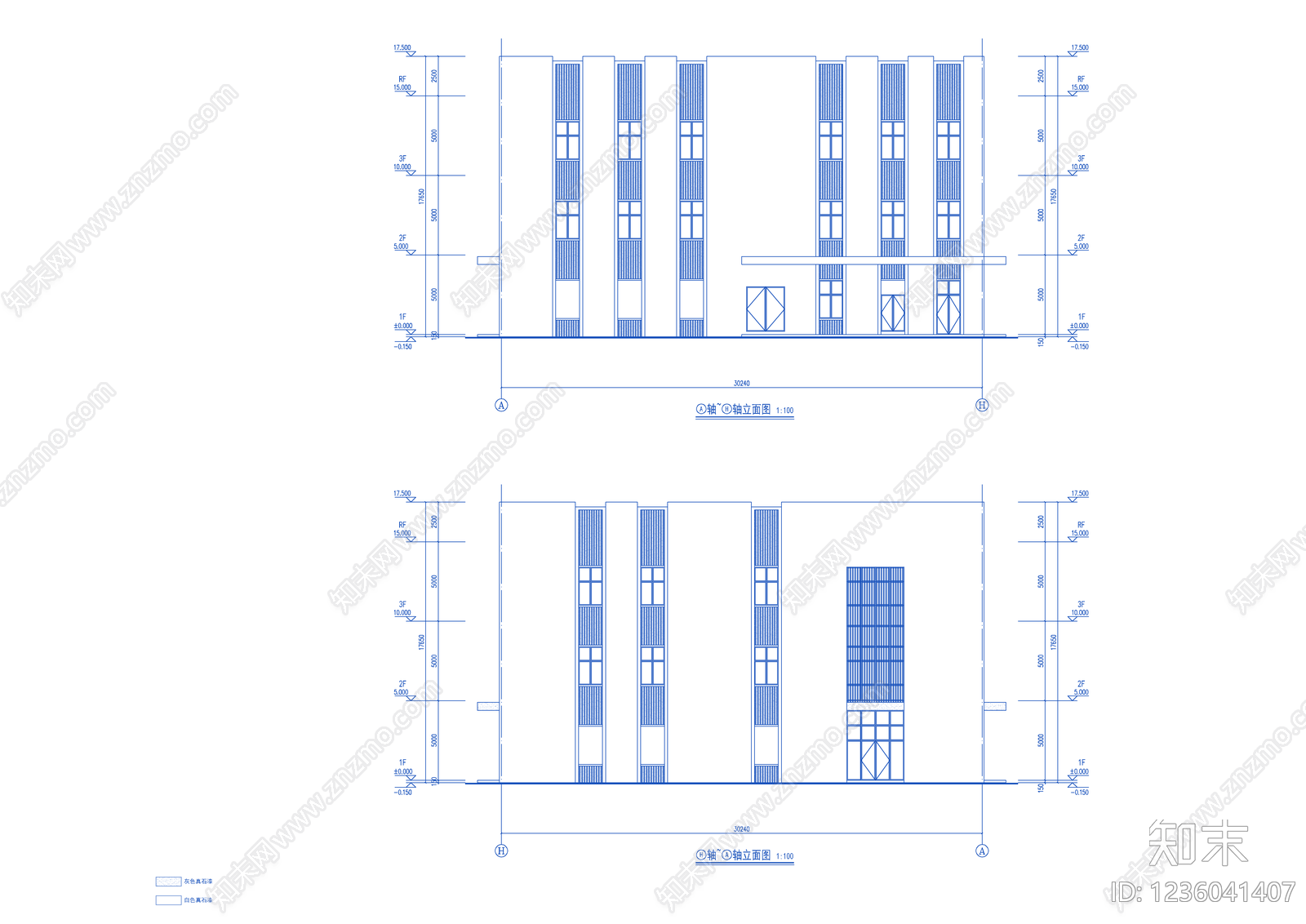 公寓建筑cad施工图下载【ID:1236041407】