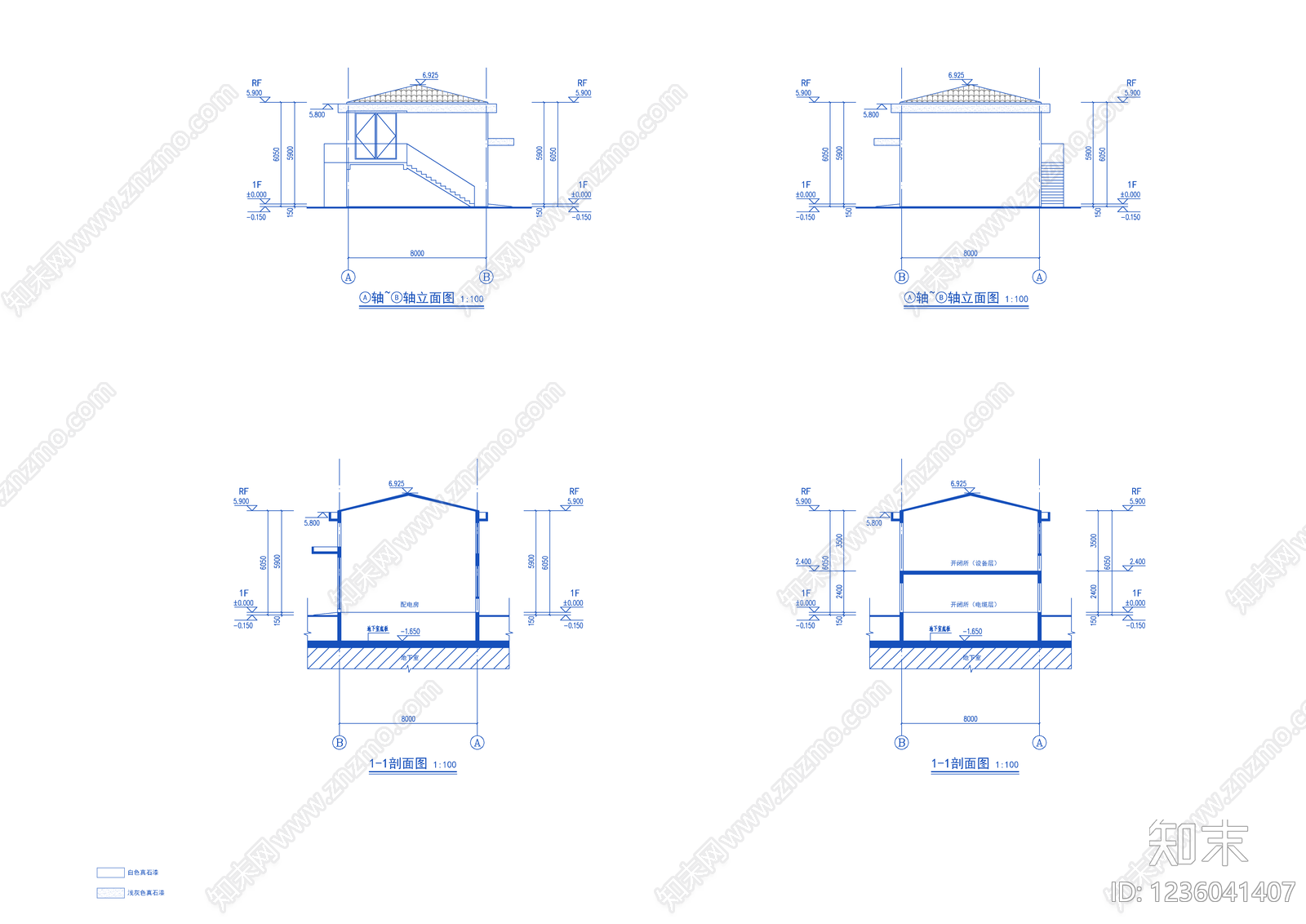 公寓建筑cad施工图下载【ID:1236041407】