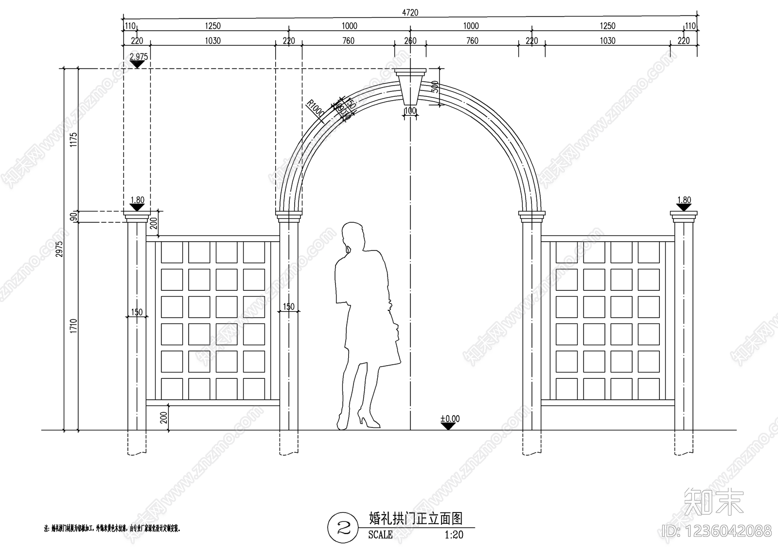 廊架cad施工图下载【ID:1236042088】