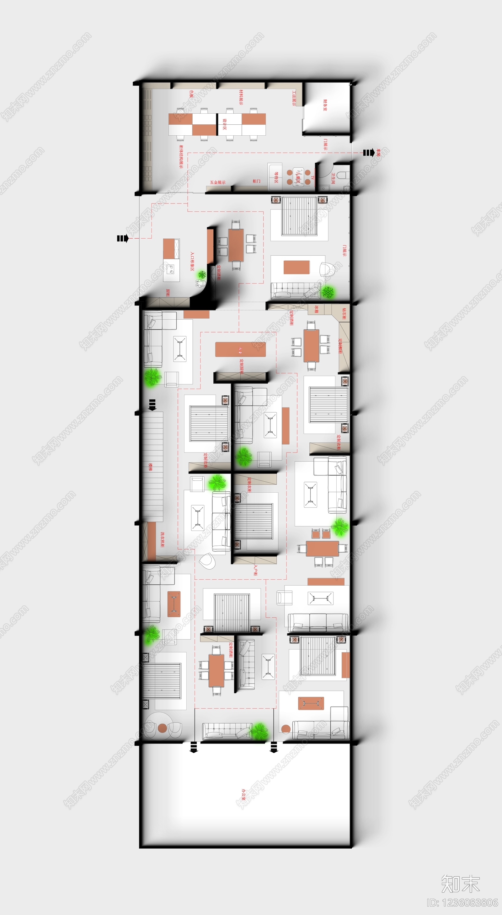 家具展厅cad施工图下载【ID:1236083806】