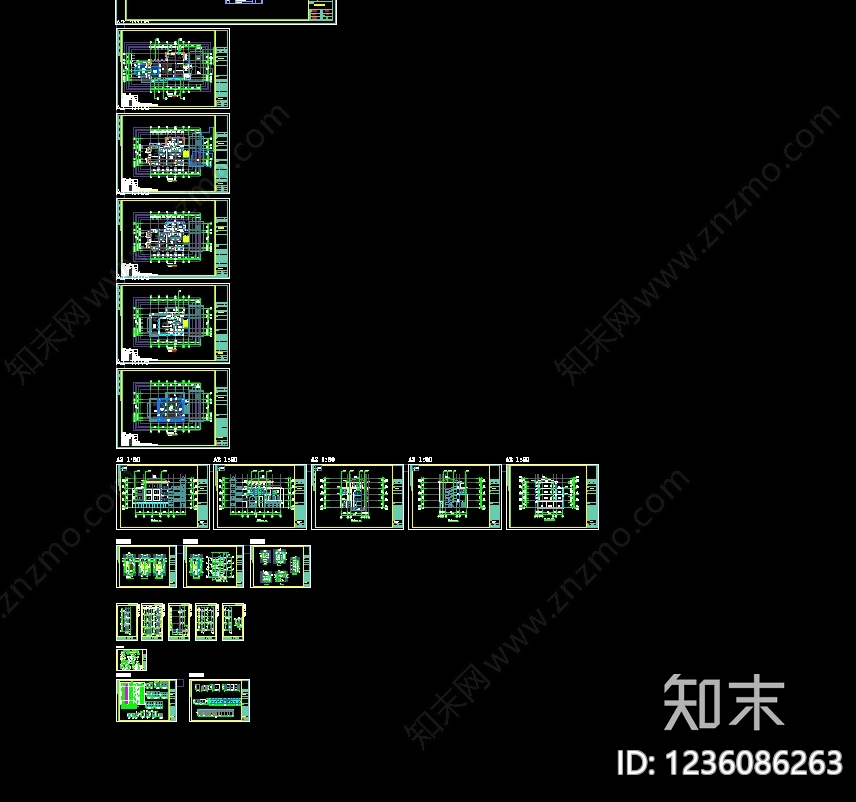 民宿建筑cad施工图下载【ID:1236086263】