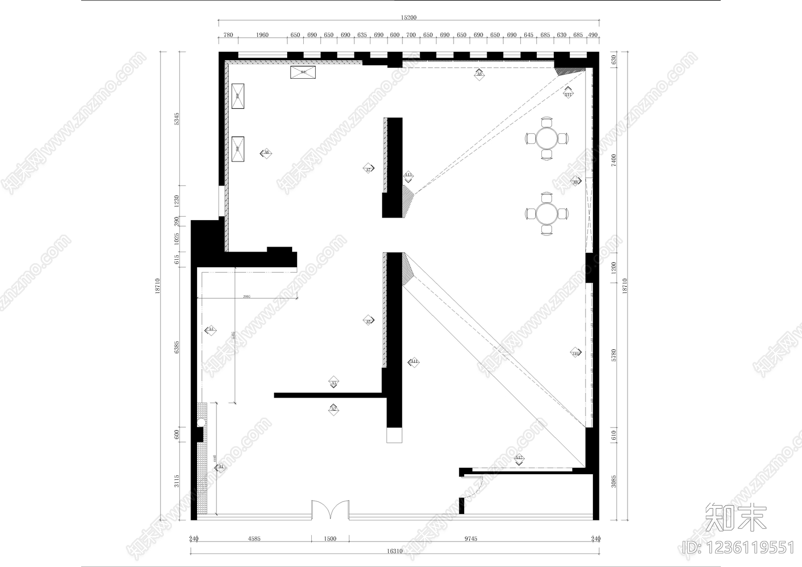 文化展厅cad施工图下载【ID:1236119551】