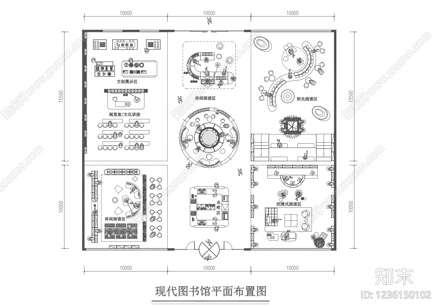 现代图书馆CAD图纸