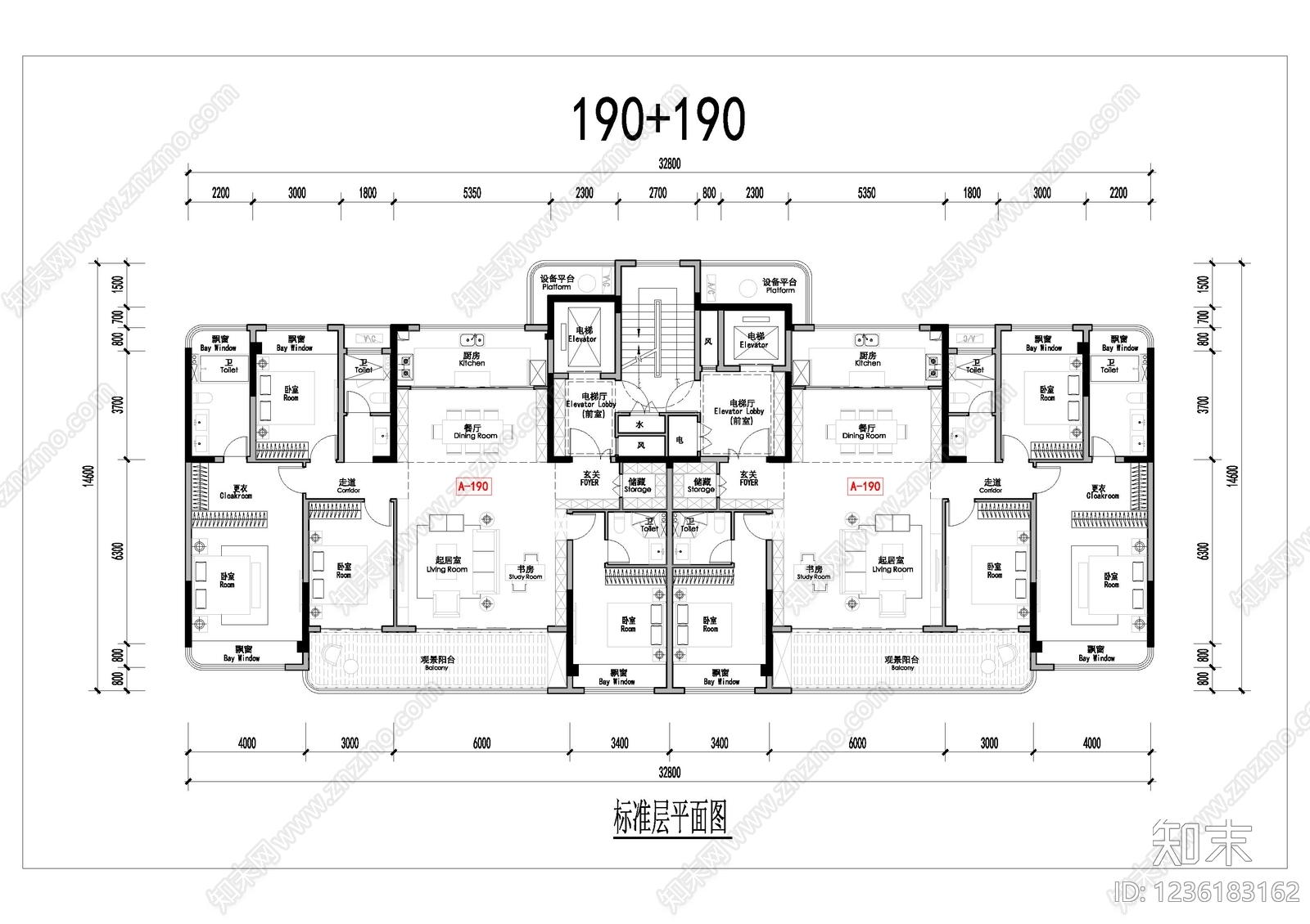 四居cad施工图下载【ID:1236183162】