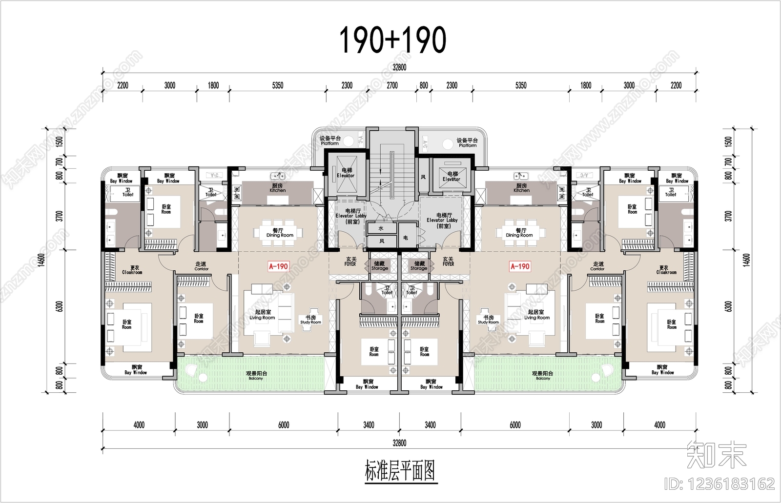 四居cad施工图下载【ID:1236183162】
