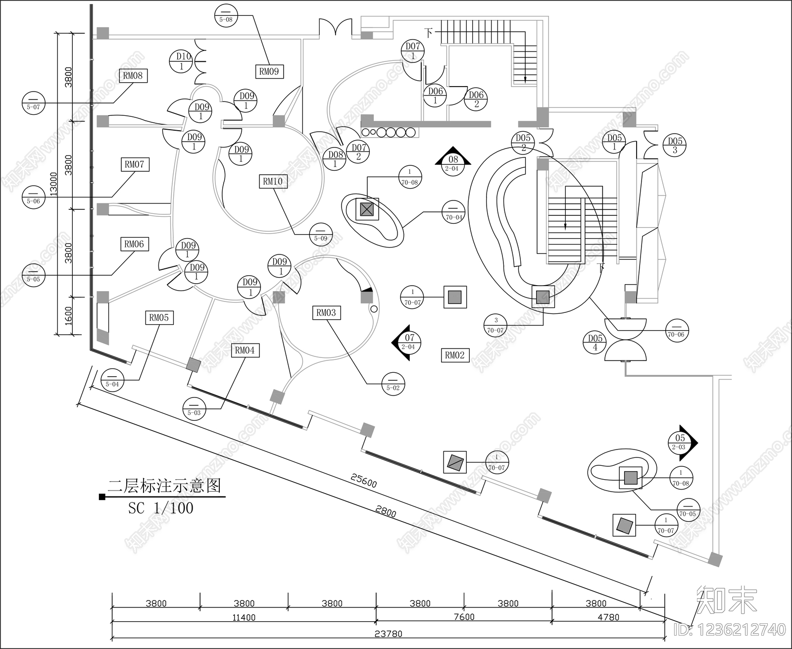 平面布置图cad施工图下载【ID:1236212740】