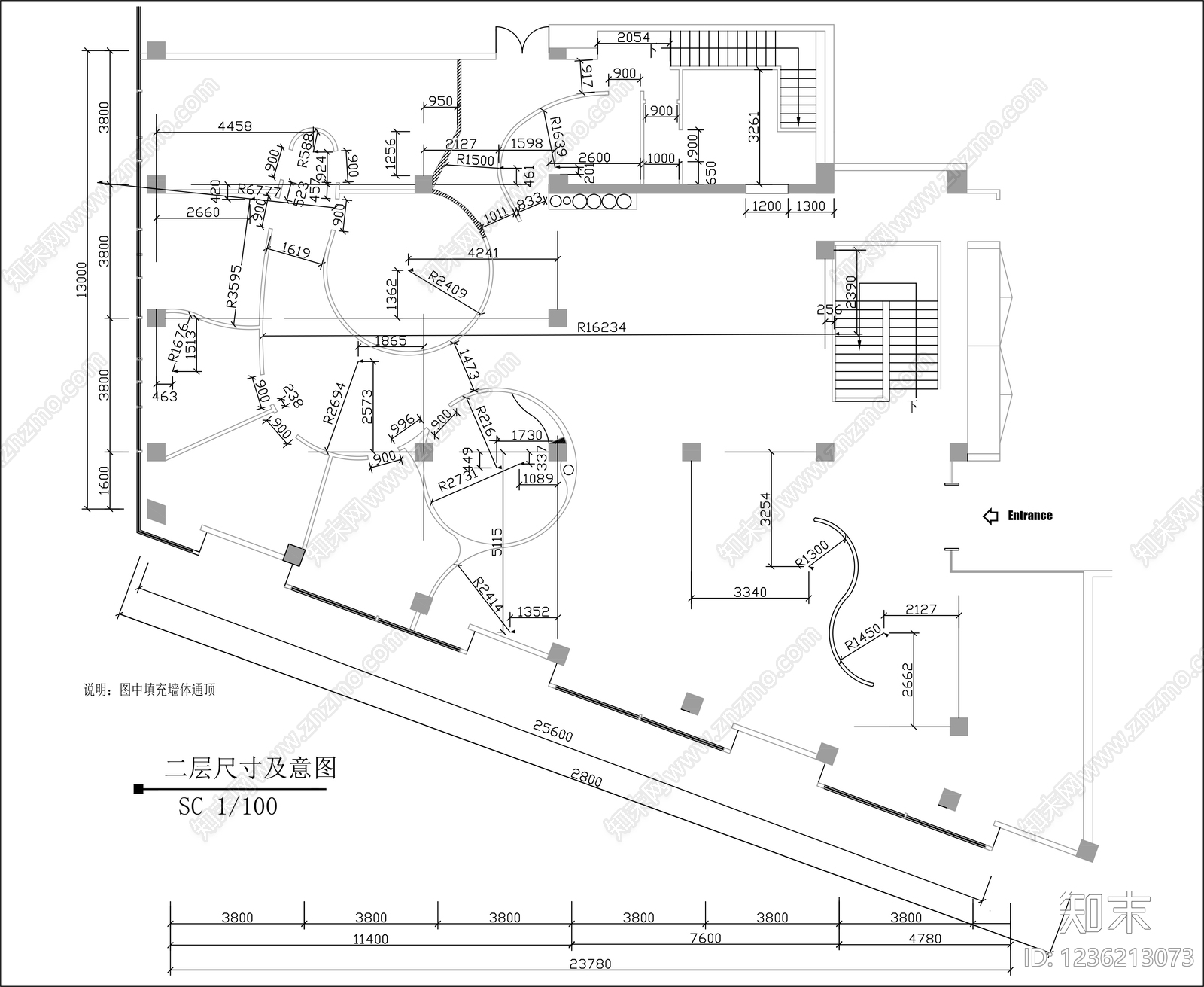 灯具布置图cad施工图下载【ID:1236213073】