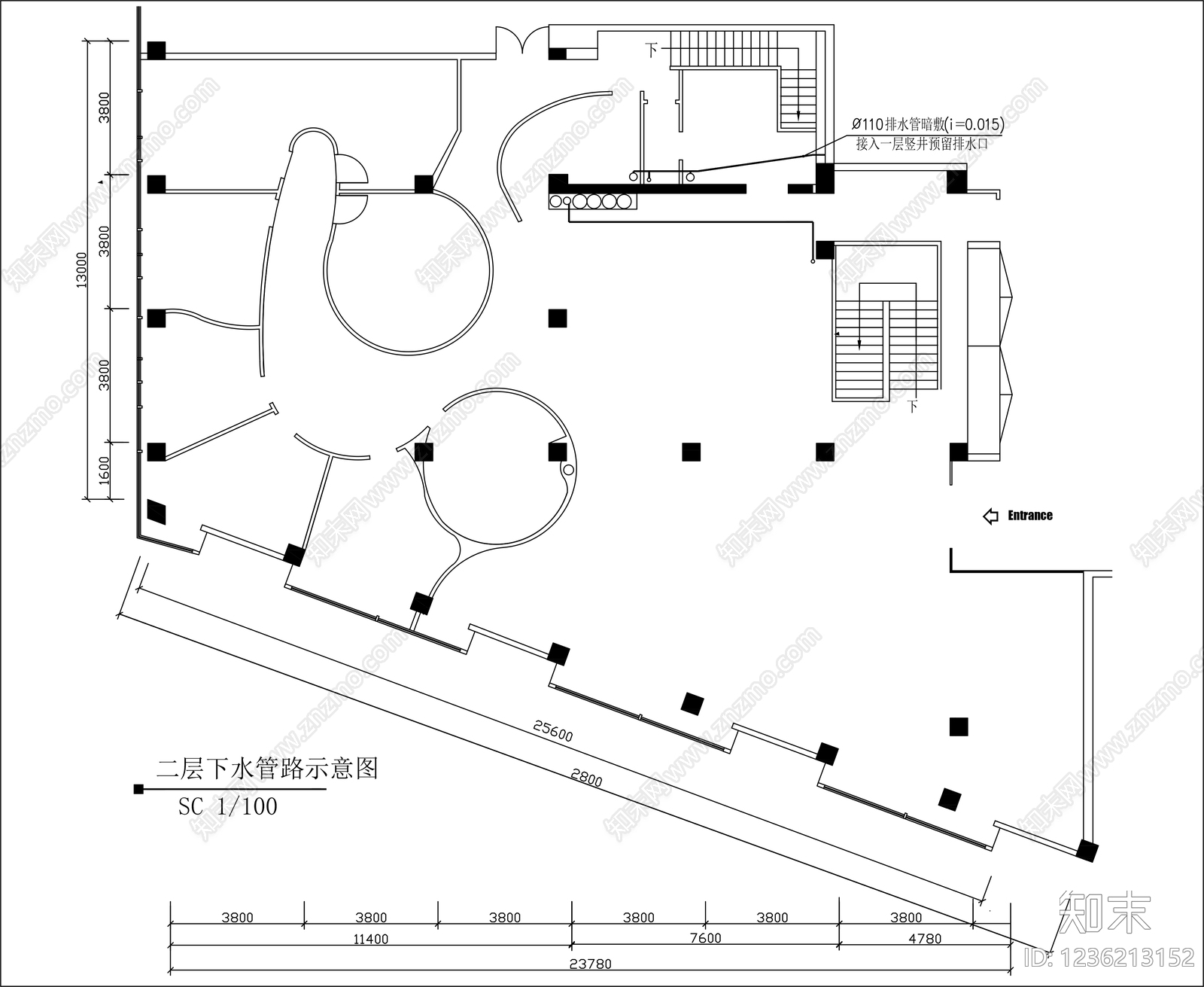灯具布置图cad施工图下载【ID:1236213152】
